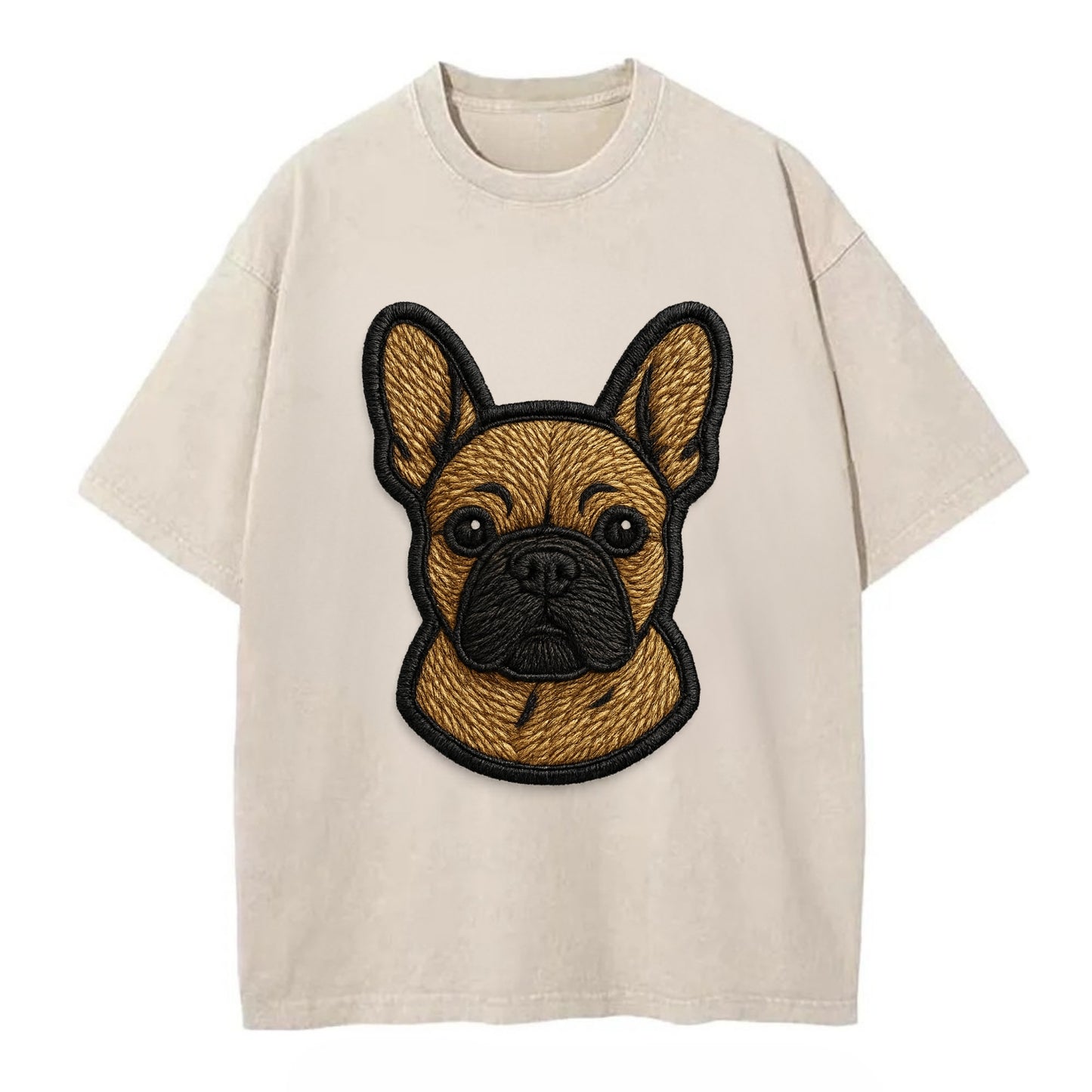 French Bulldog - Modern streetwear style - Vintage T-shirt - Off White