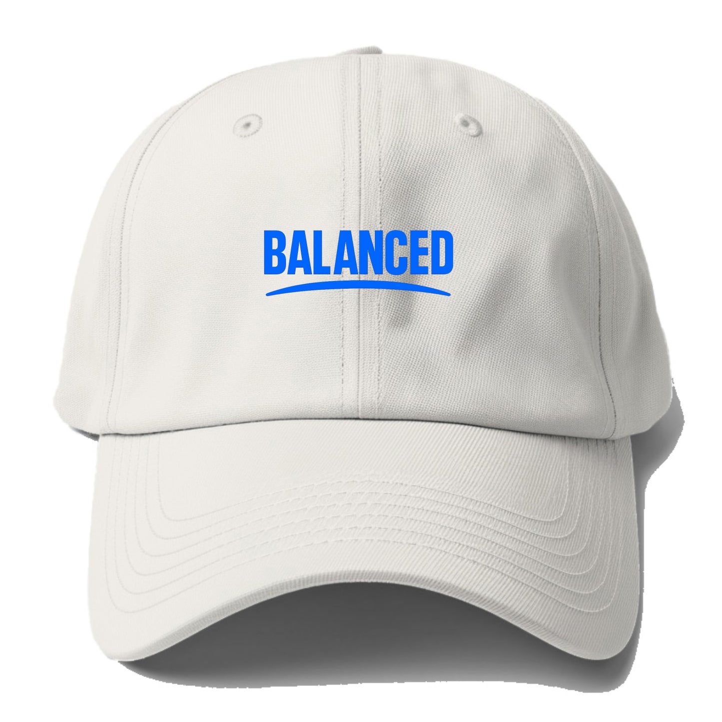 Bold typography design - "BALANCED" - harmony, equilibrium, centered - Baseball Cap For Big Heads - Off White