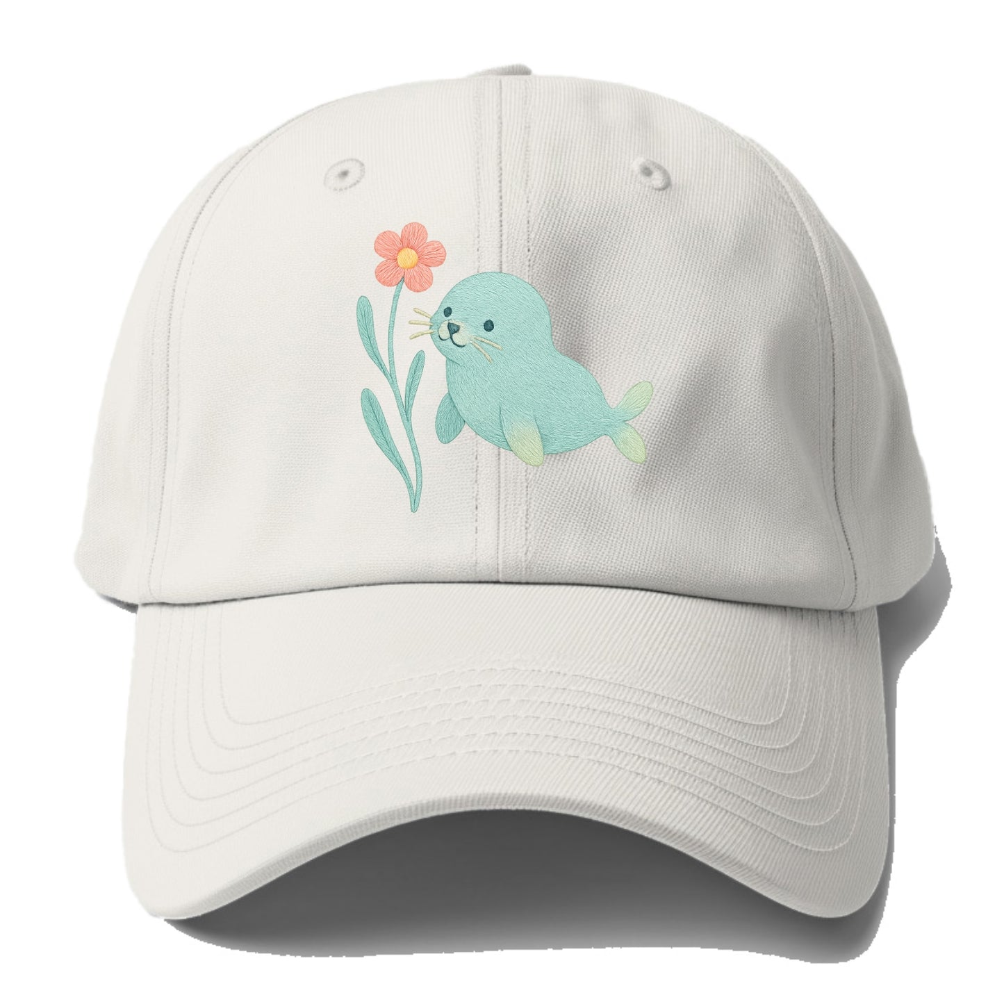 Mint Seal Pup - Baseball Cap For Big Heads - Off White