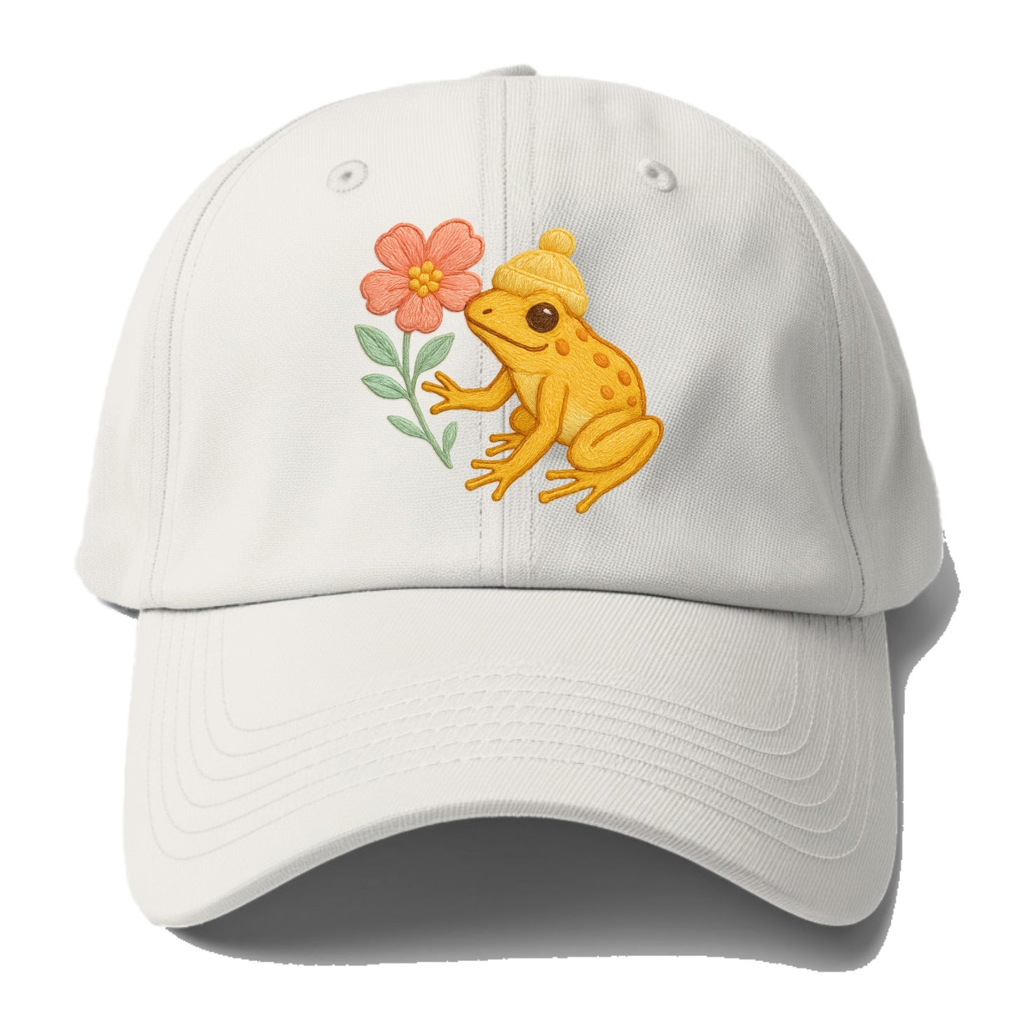 Yellow Dart Frog - Baseball Cap - Off White