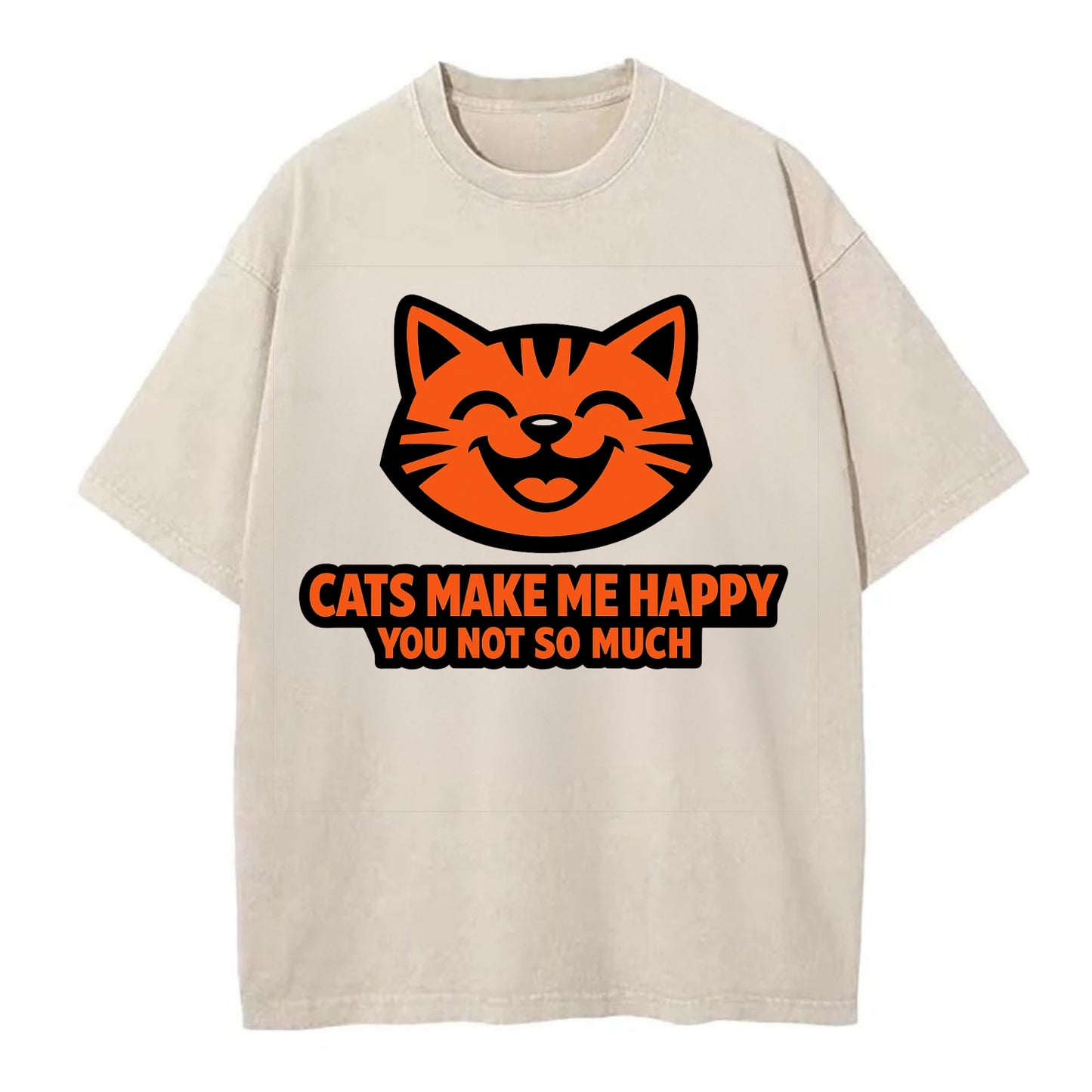 Feline Joy and Sassy Truths - Vintage T-shirt - Off White