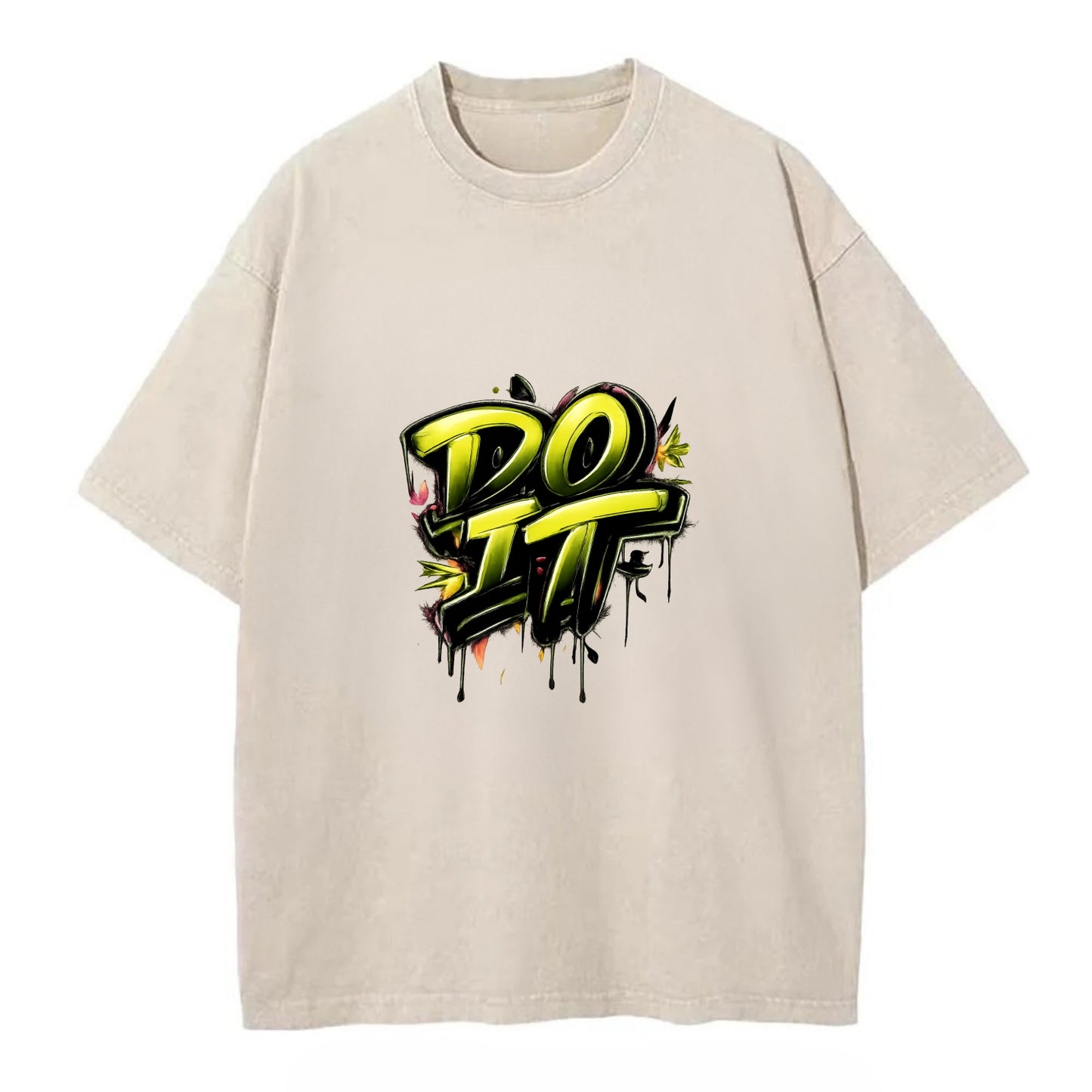 Bold typography design - "DO IT" - just do it, stop waiting - Vintage T-shirt - Off White