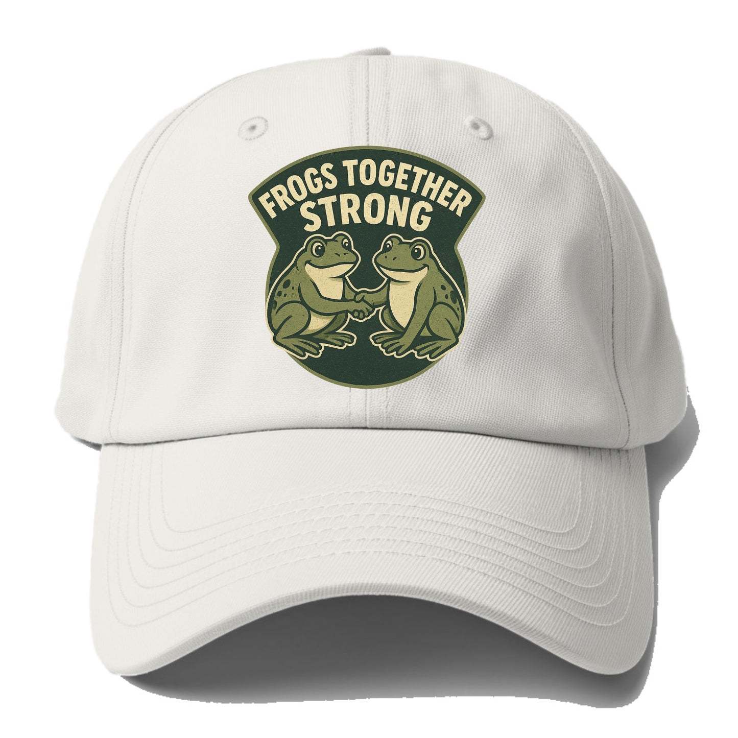 Frogs Together Strong 3 - Baseball Cap For Big Heads - Off White