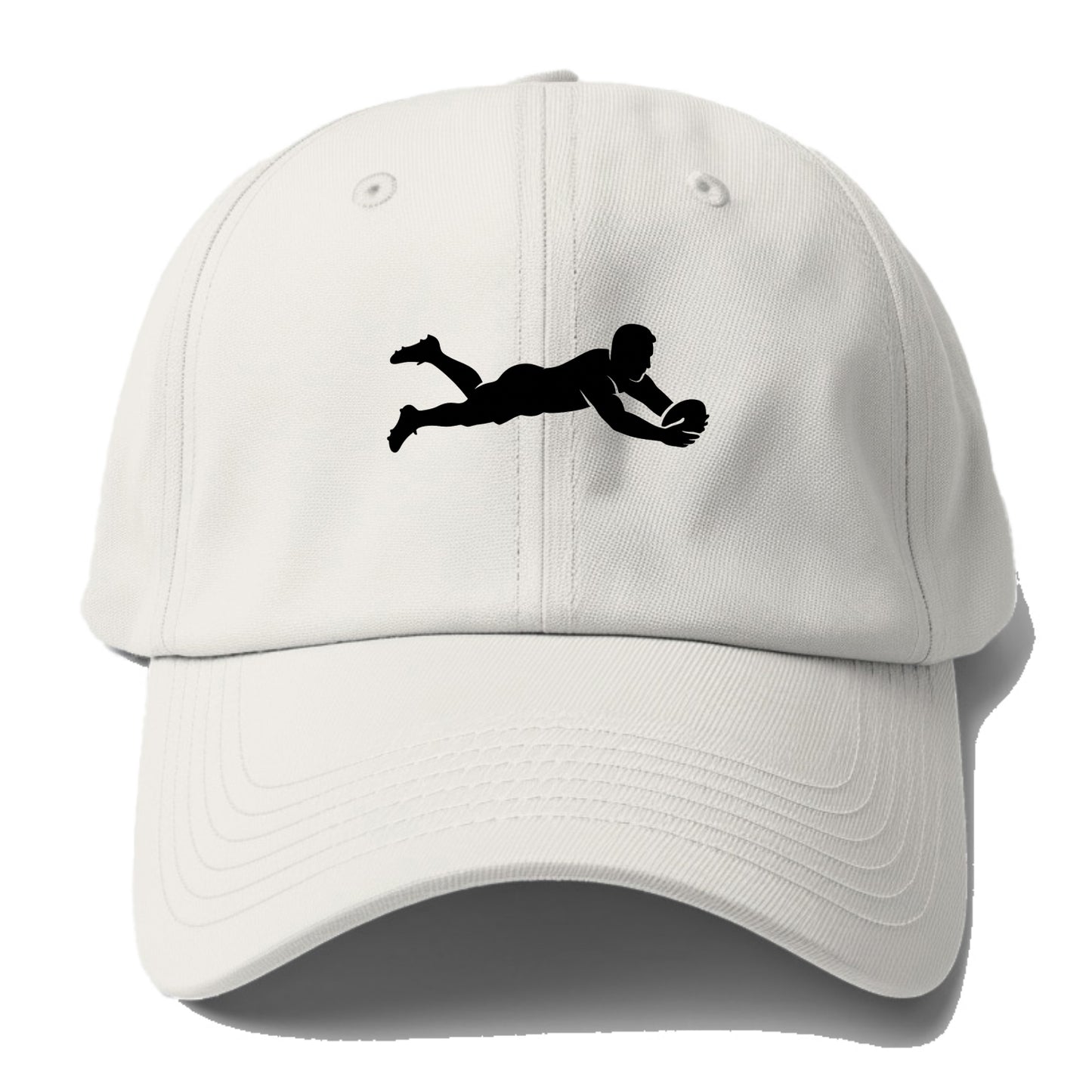 Rugby player diving for try - Baseball Cap For Big Heads - Off White