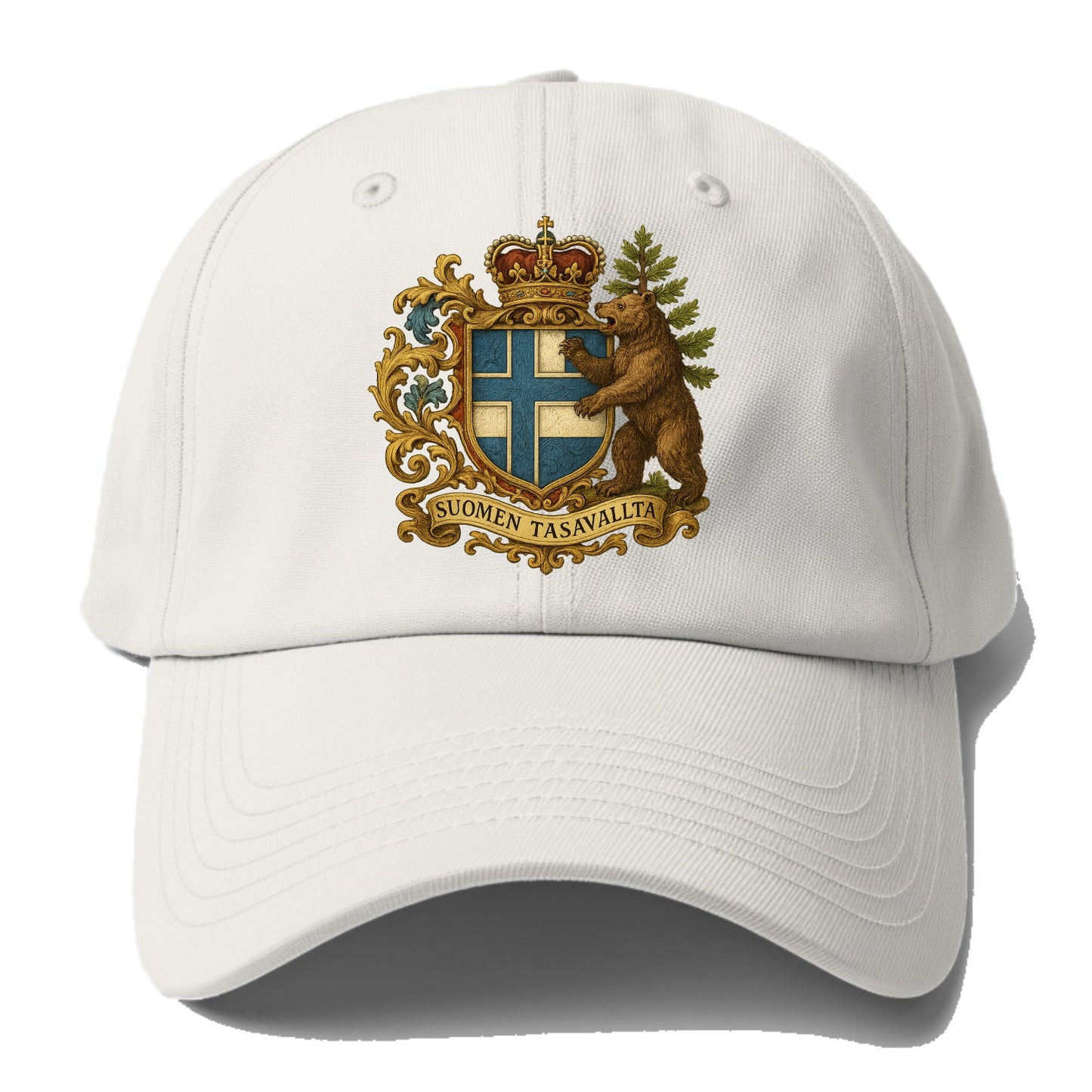 Finland Brown Bear Emblem - Baseball Cap - Off White