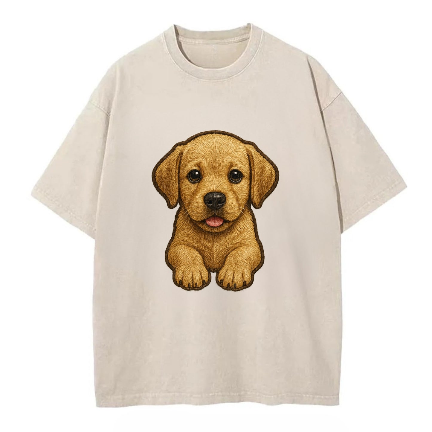 Baby Labrador Retriever Puppy - yellow/black/chocolate, soulful eyes, soft ears, - Vintage T-shirt - Off White