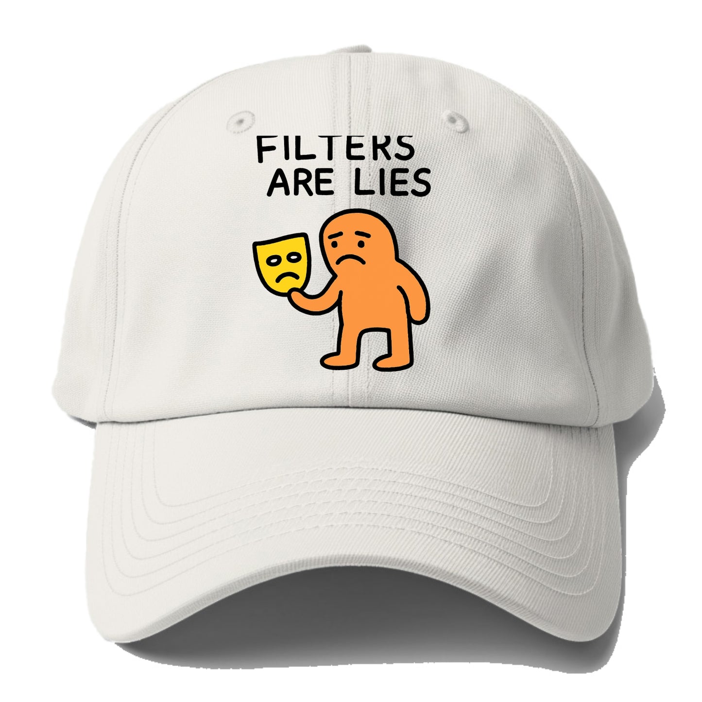 FILTERS ARE LIES | Mask arguing with face - Baseball Cap For Big Heads - Off White