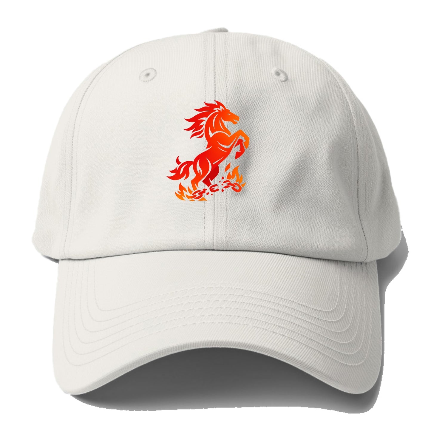 FREEDOM FLAMES | Wild horse breaking fire chains | Liberation | Barriers burned | - Baseball Cap - Off White