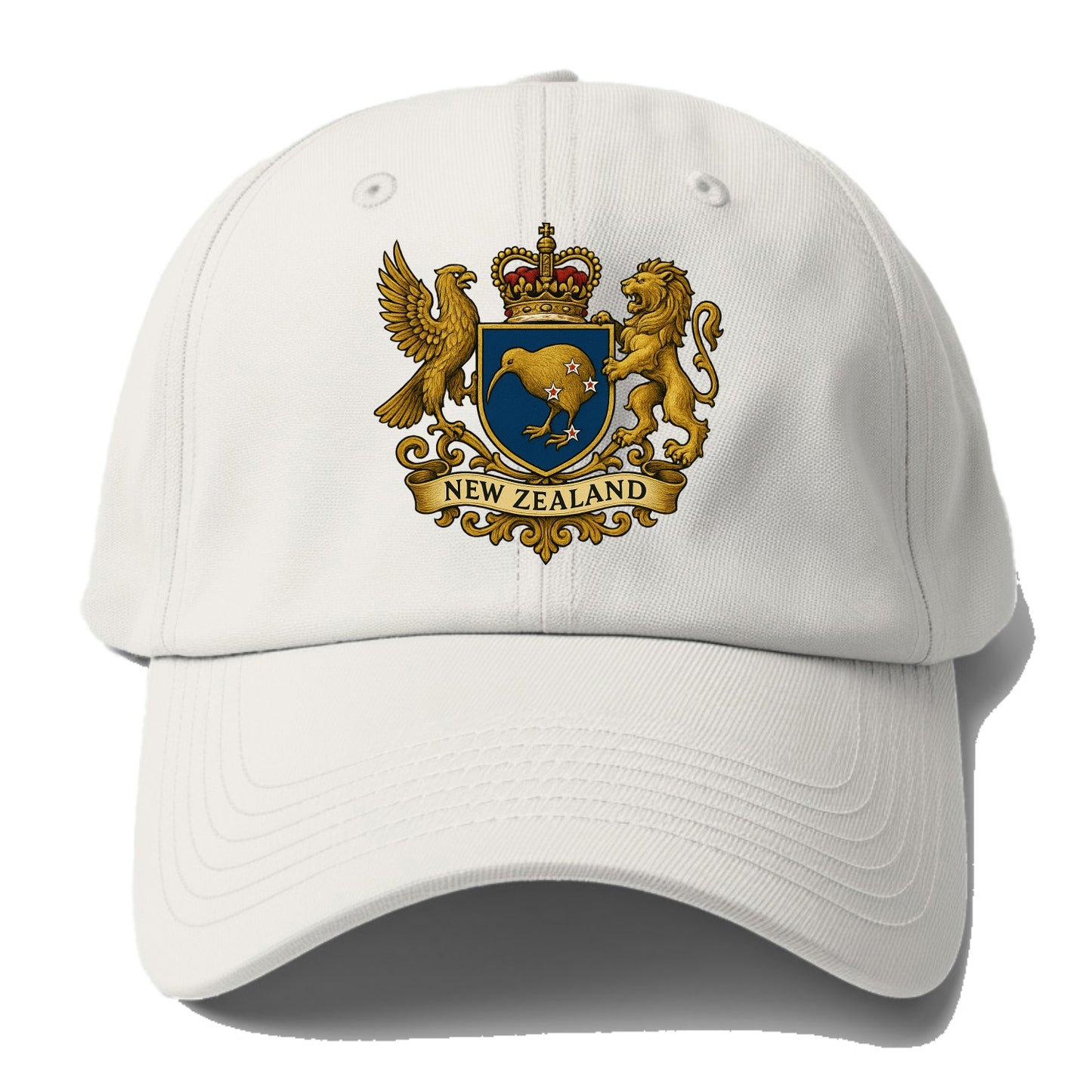 New Zealand Heritage Badge - Baseball Cap For Big Heads - Off White