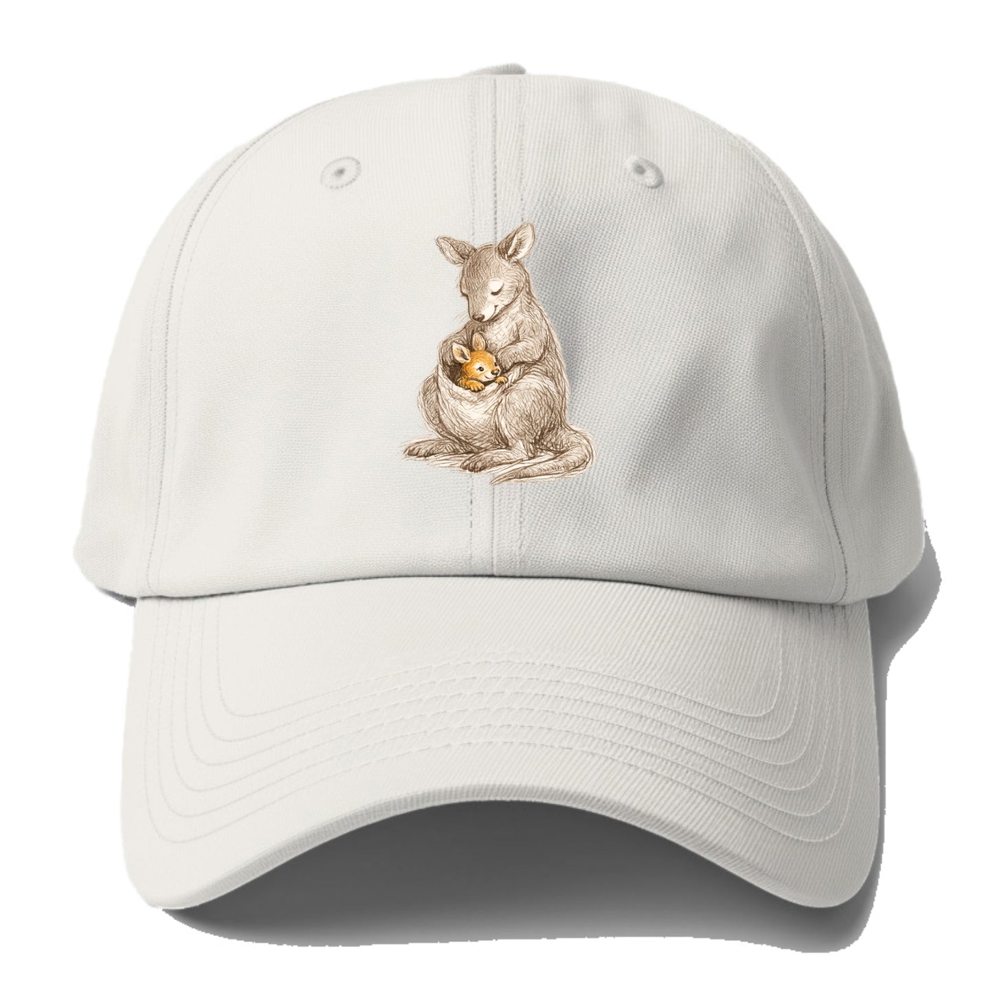 MOTHER'S POUCH | Kangaroo maternal embrace | Joey safe inside | - Baseball Cap For Big Heads - Off White