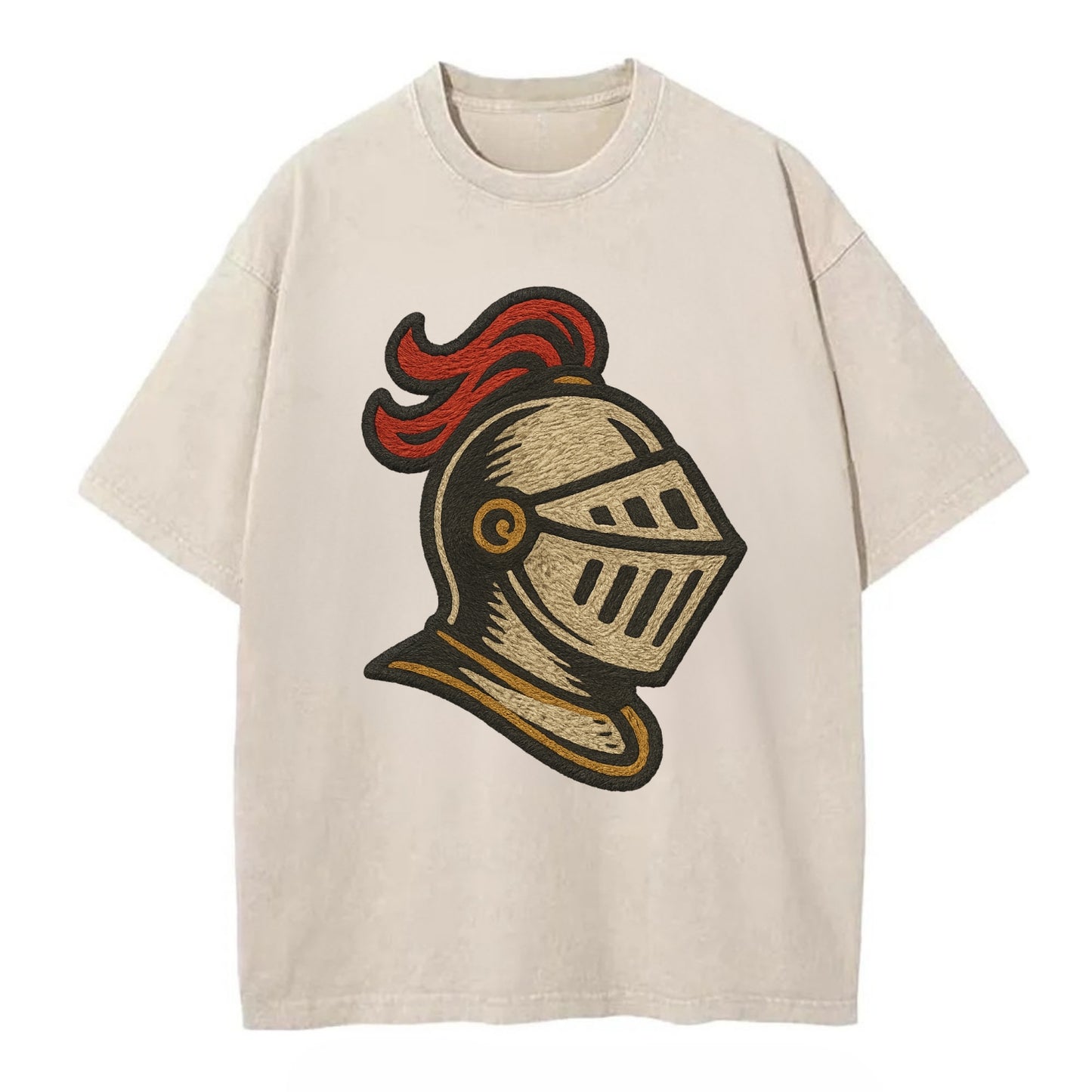 Knight Helmet - Vintage T-shirt - Off White
