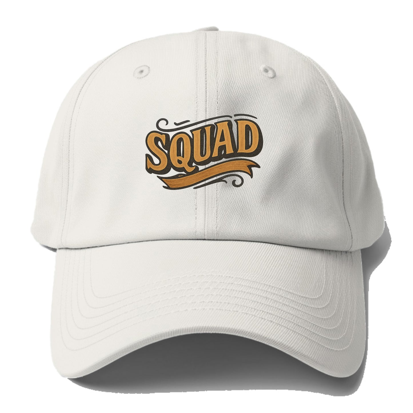 Bold typography design - "SQUAD" - your crew, your people - Baseball Cap For Big Heads - Off White