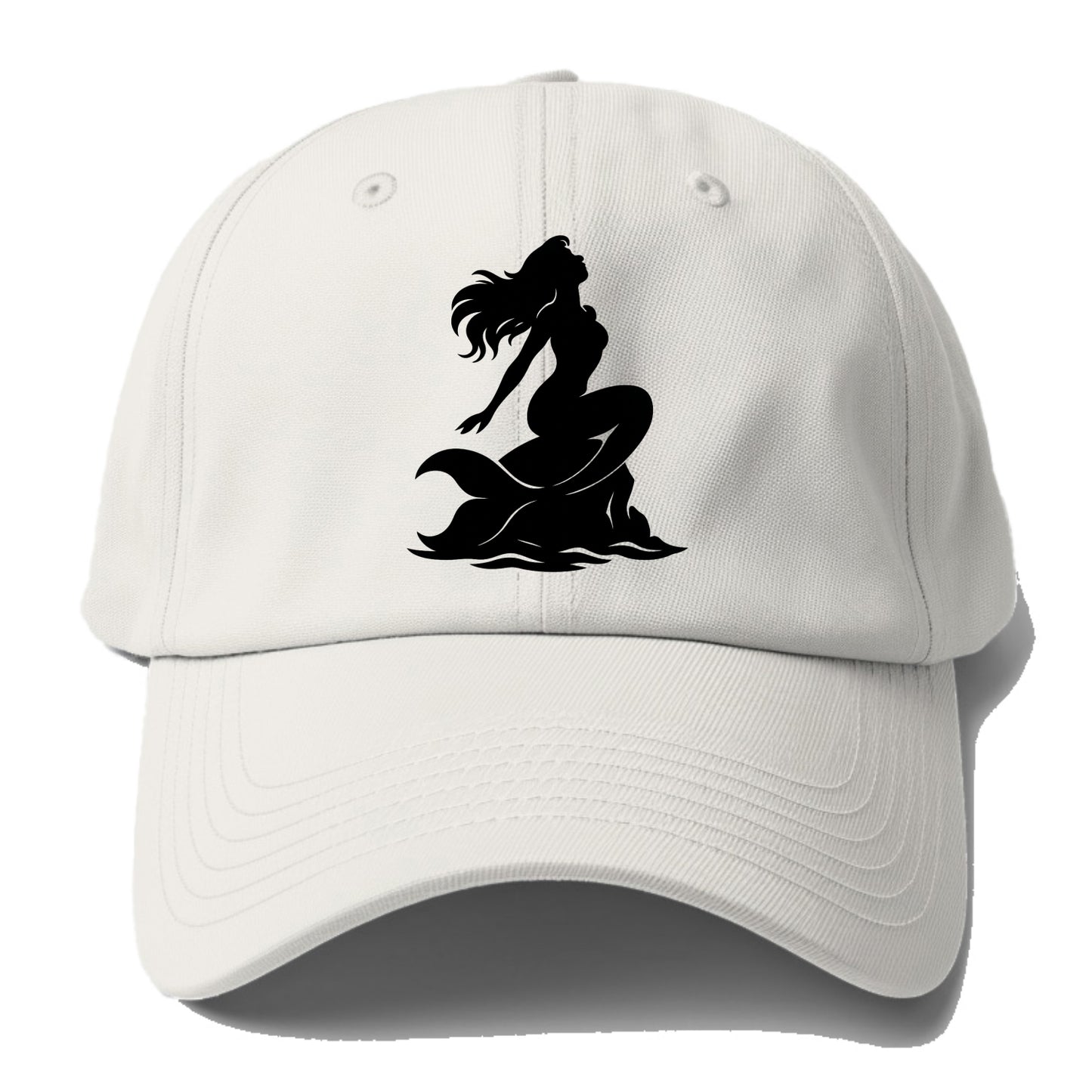 Mermaid on ocean rock - Baseball Cap For Big Heads - Off White