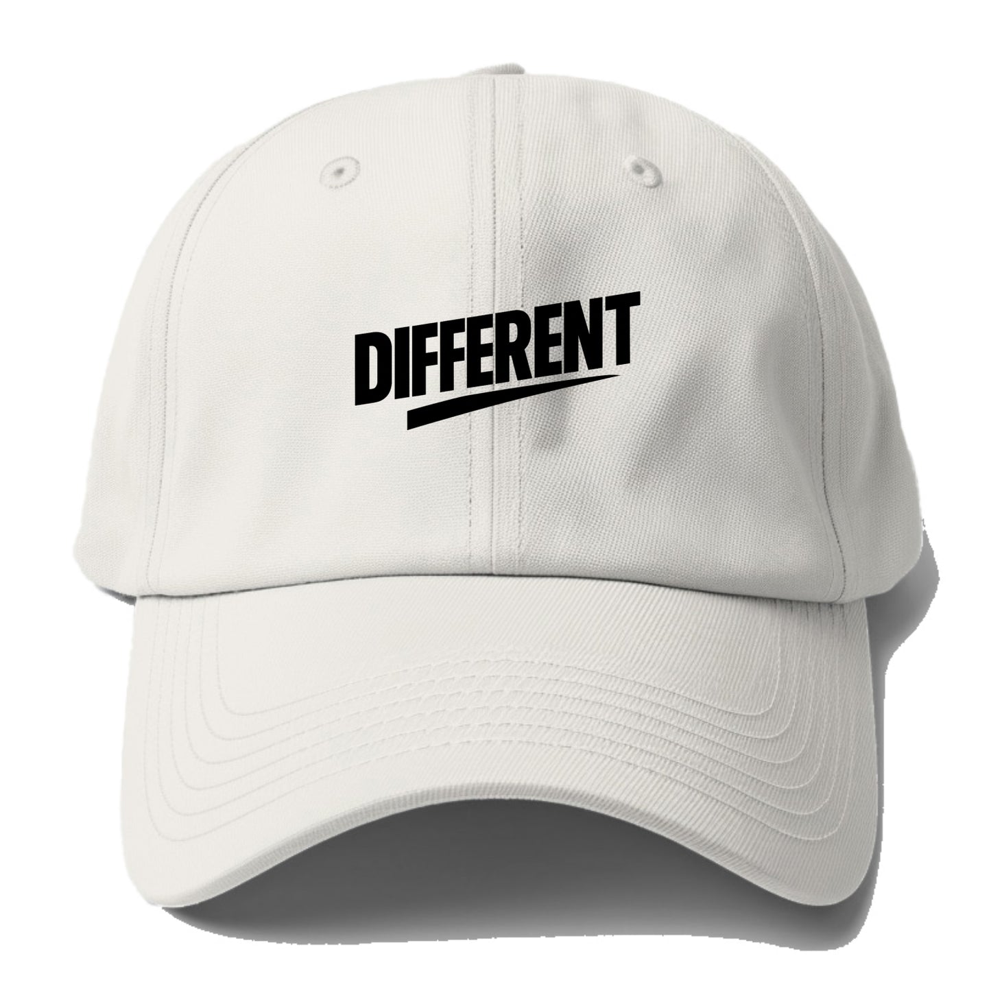 Bold typography design - "DIFFERENT" - standing out, not following crowd - Baseball Cap - Off White