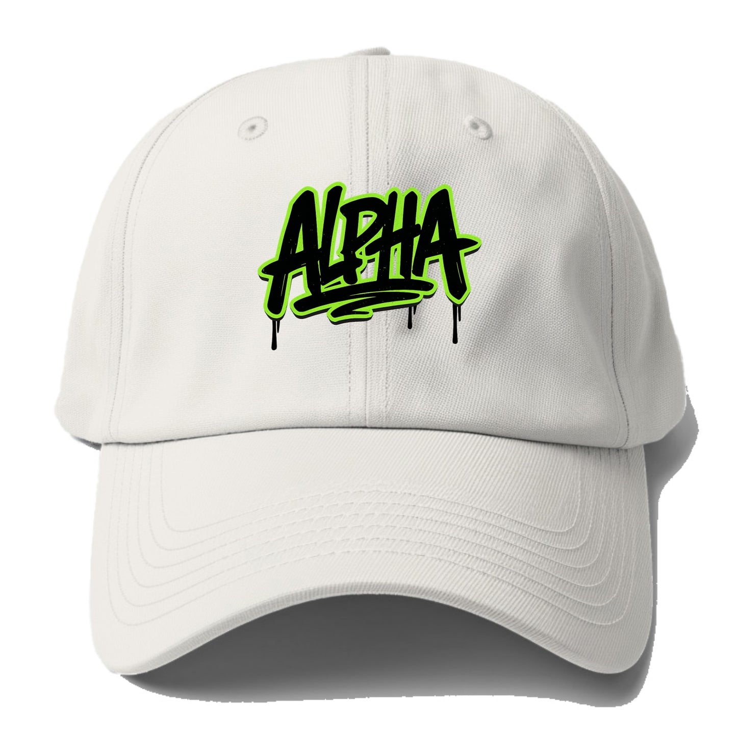 Bold typography design - "ALPHA" - leader of the pack - Baseball Cap - Off White