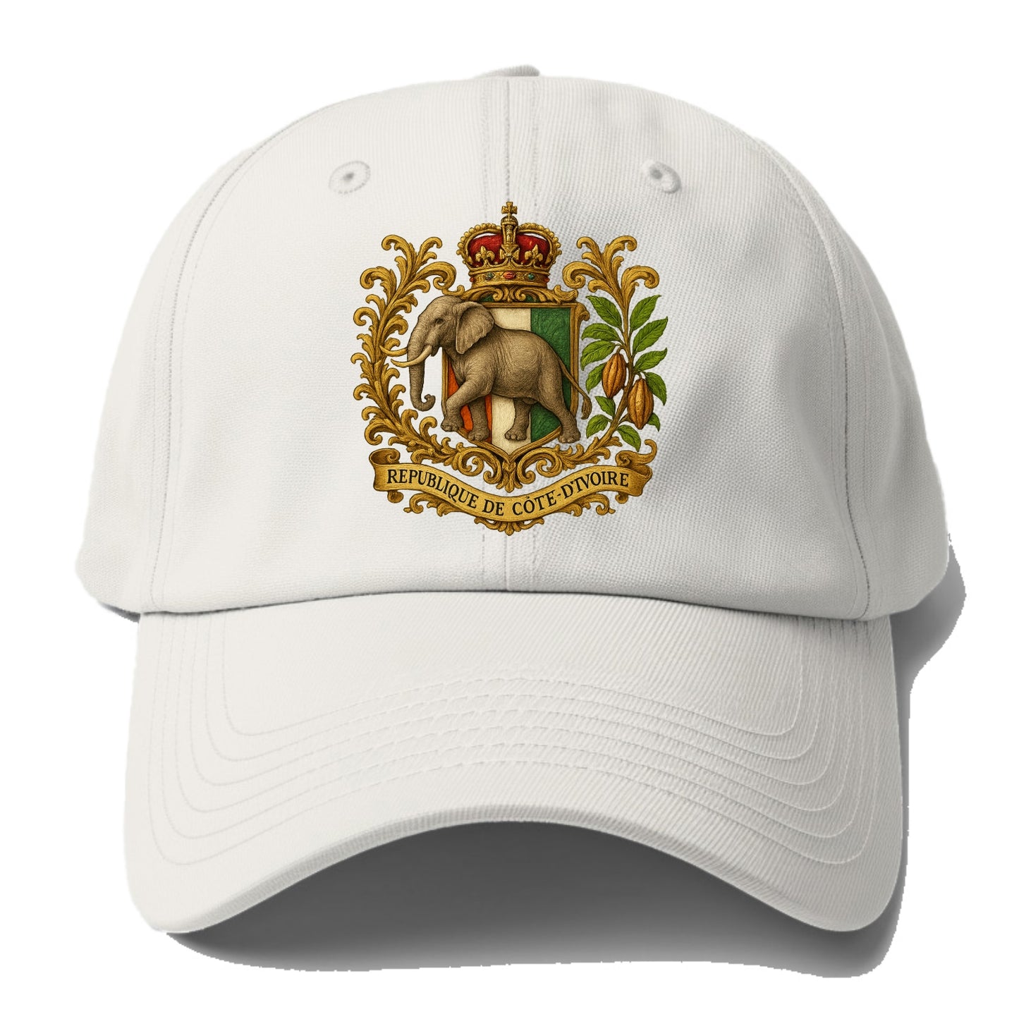 Ivory Coast Heritage Badge - Baseball Cap For Big Heads - Off White