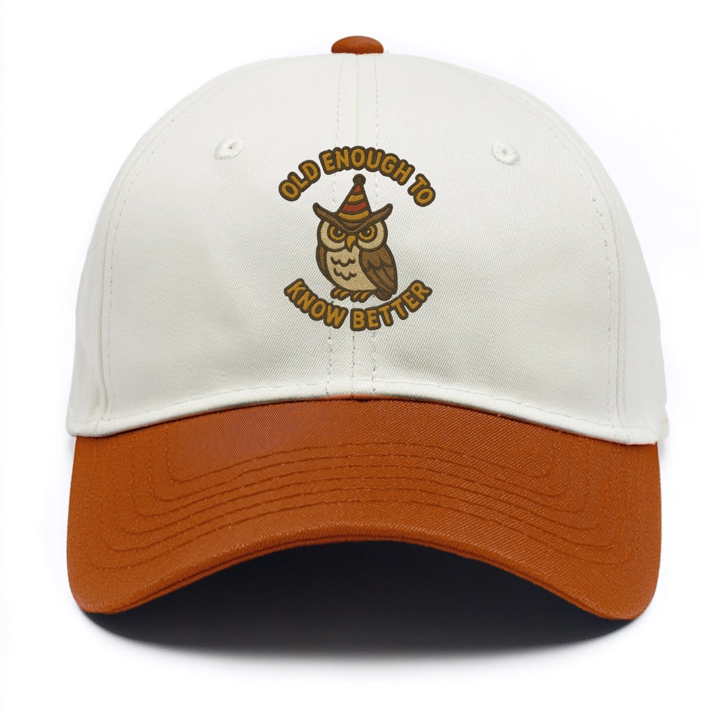 Old Enough To Know Better - Two Tone Cap - Orange