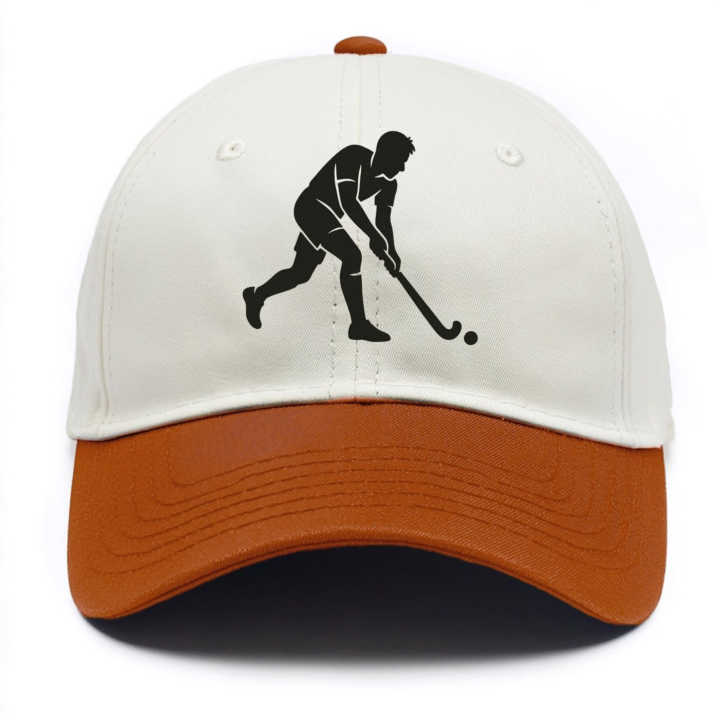 Field hockey player striking the ball - Two Tone Cap - Orange