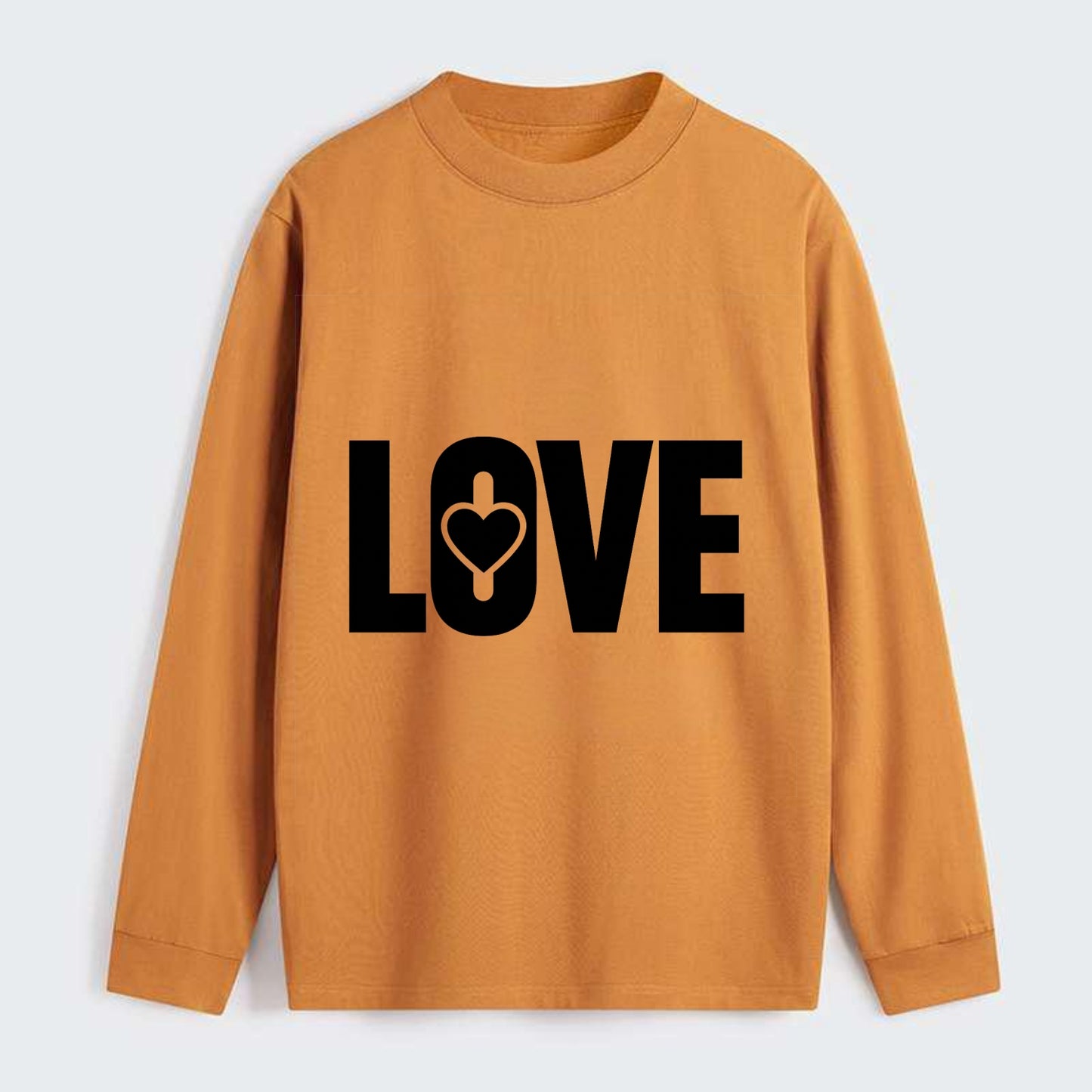Bold typography design - "LOVE" - universal connection, heart centered - Classic Long Sleeve Shirt - Orange