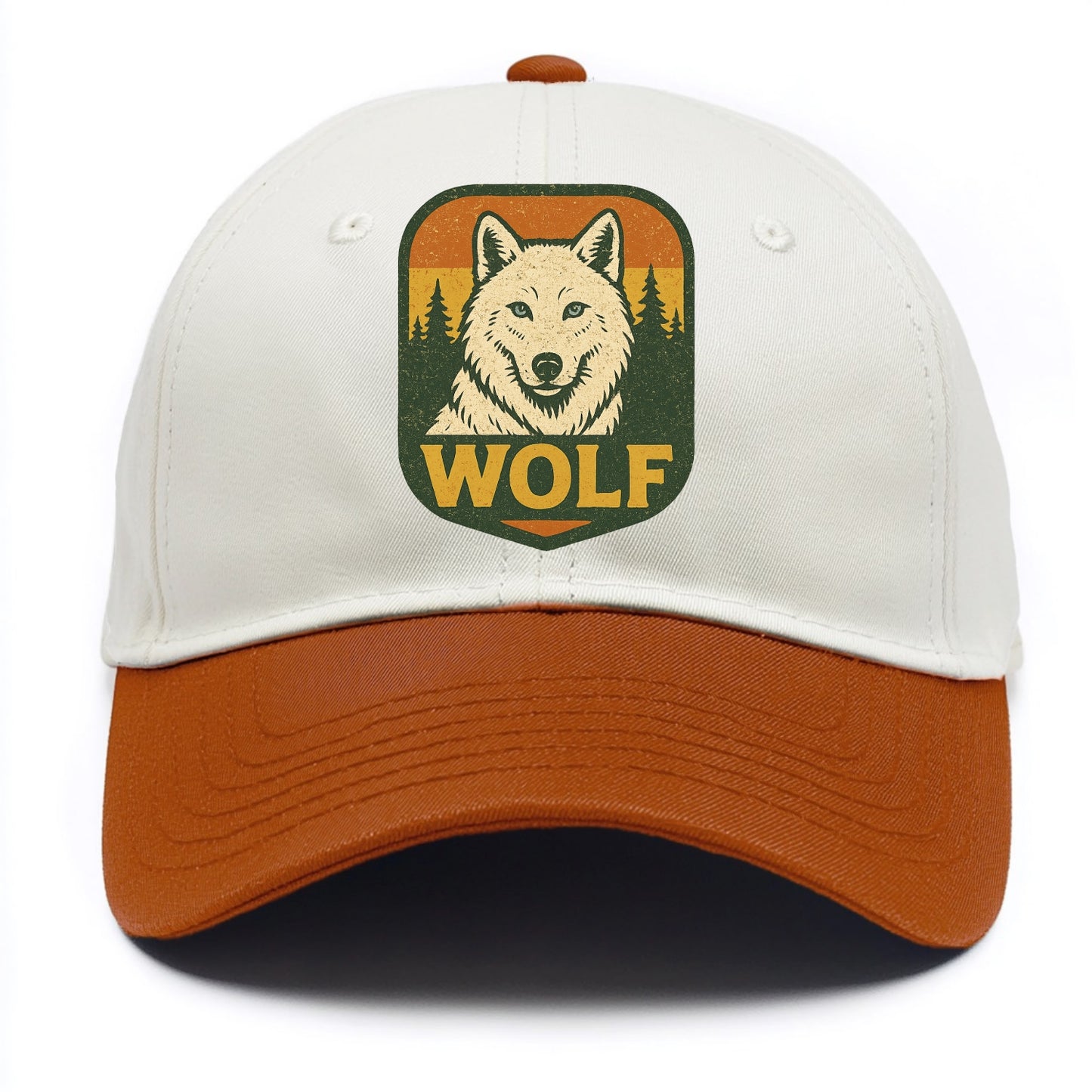 Arctic White Wolf - Two Tone Cap - Orange
