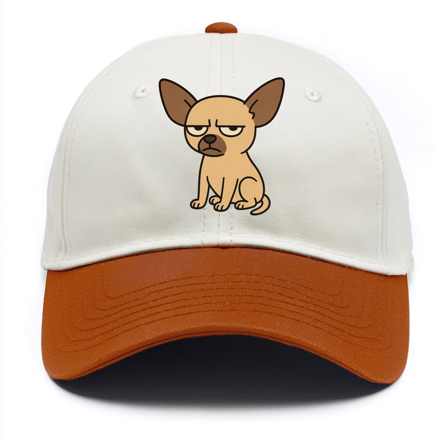 The Chihuahua Judging Silently - Two Tone Cap - Orange