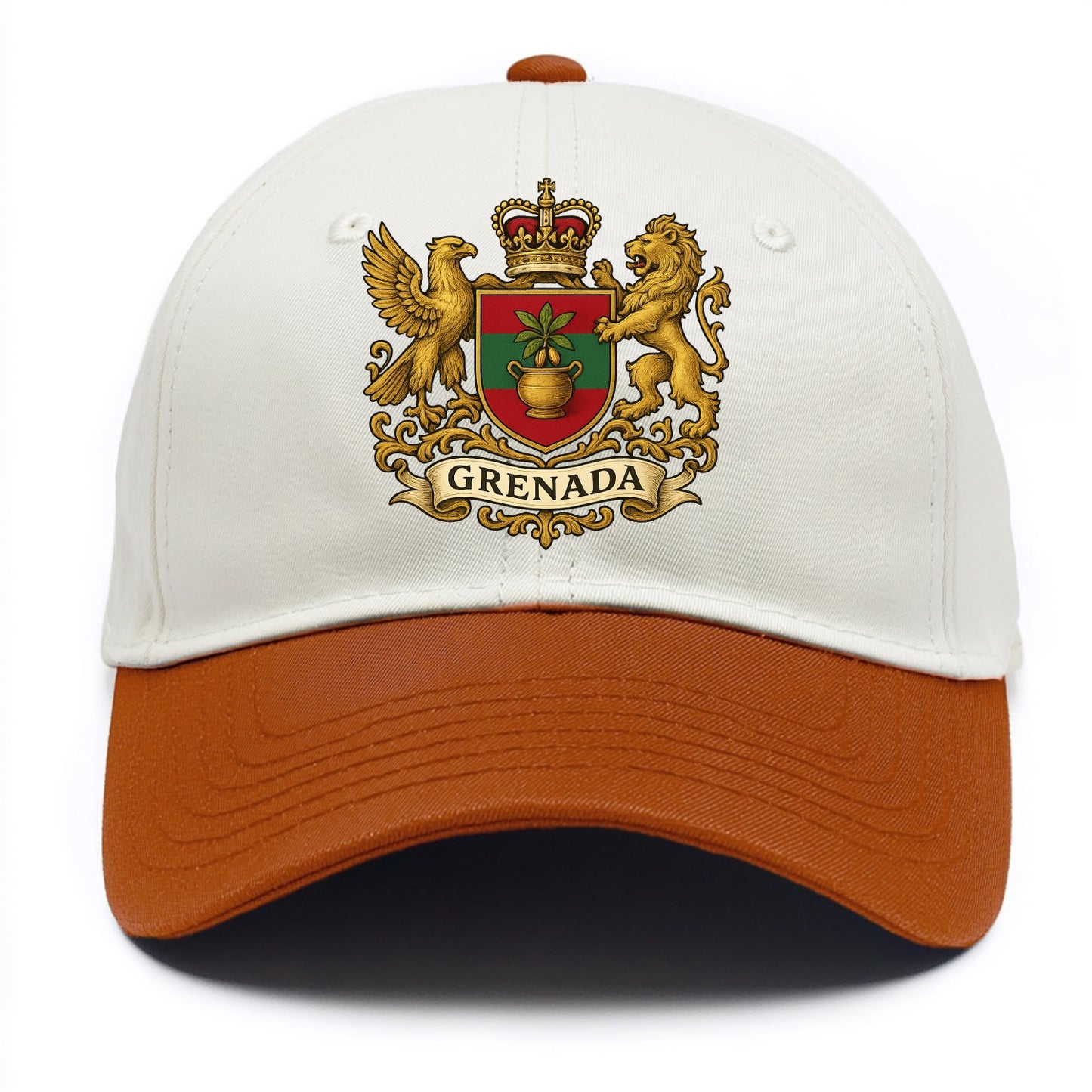 Grenada Heritage Badge - Two Tone Cap - Orange