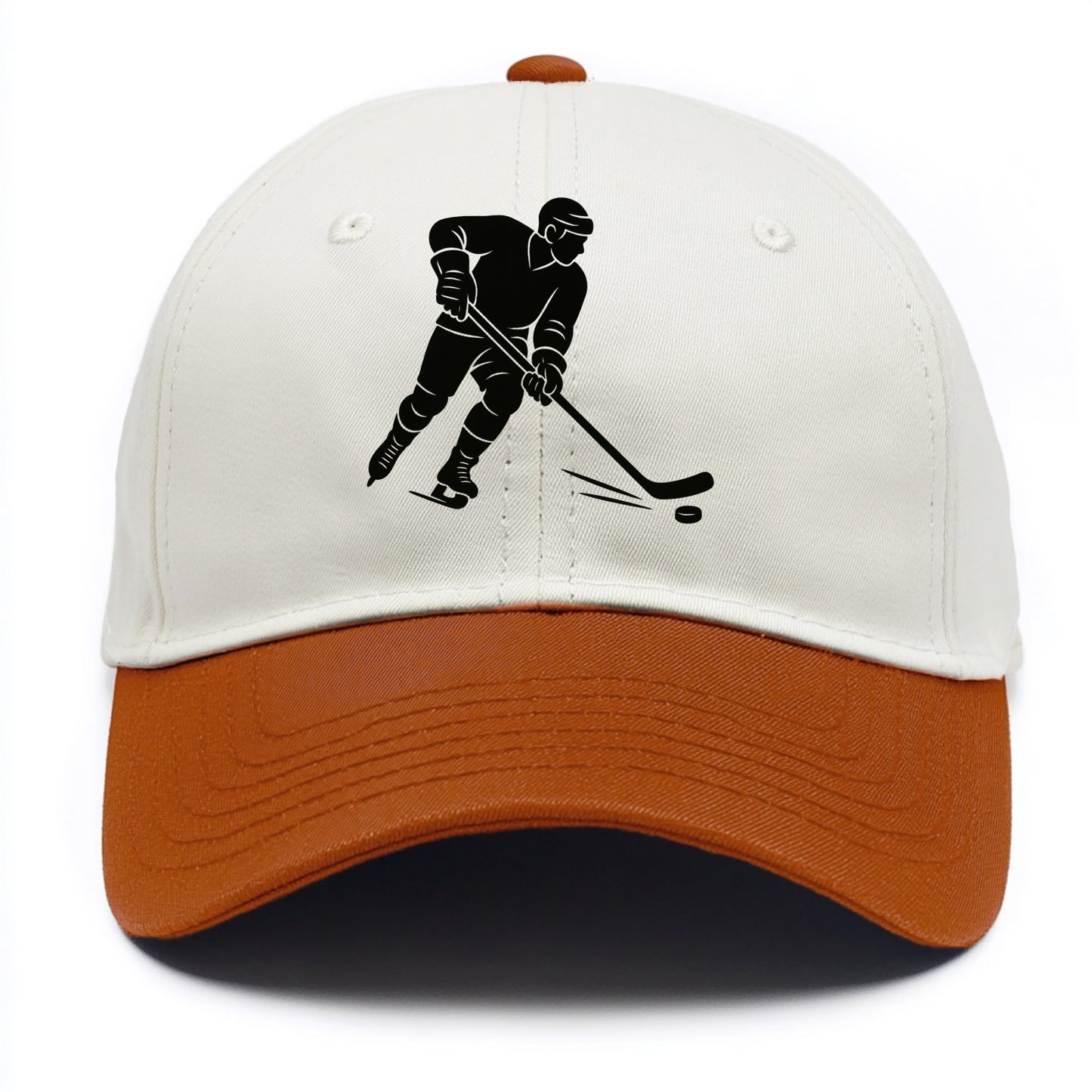 Ice hockey player shooting puck - Two Tone Cap - Orange