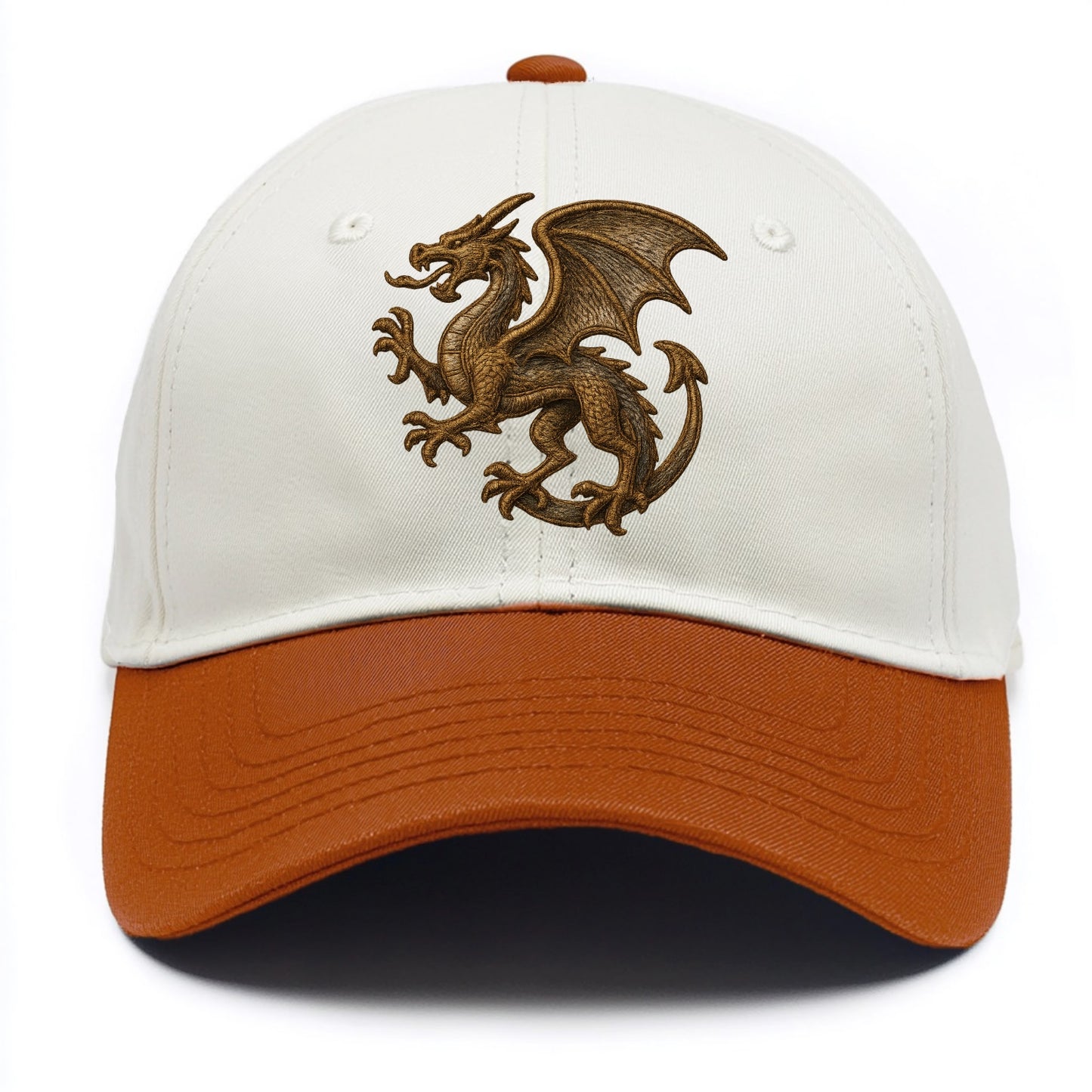 Dragon Silhouette - Two Tone Cap - Orange