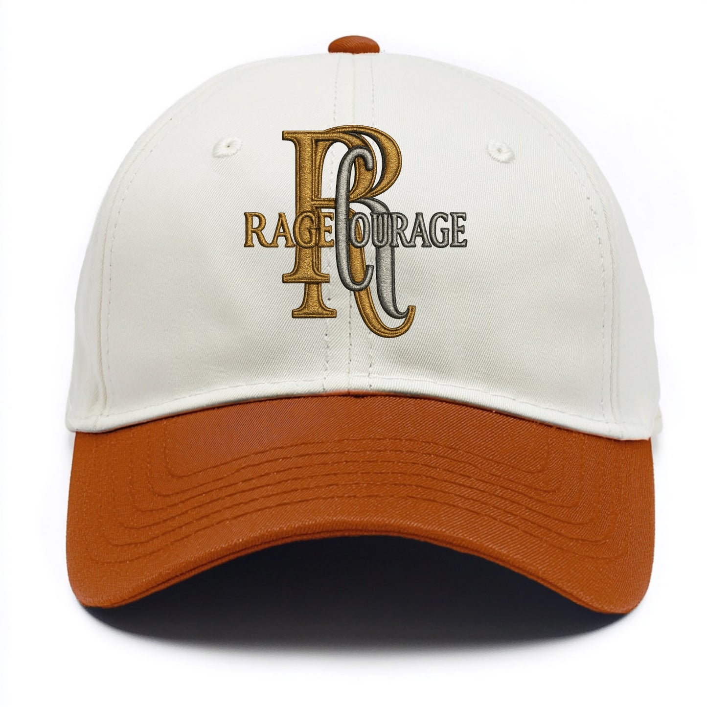 RAGE;COURAGE MODE Warrior Green Hat - Two Tone Cap - Orange