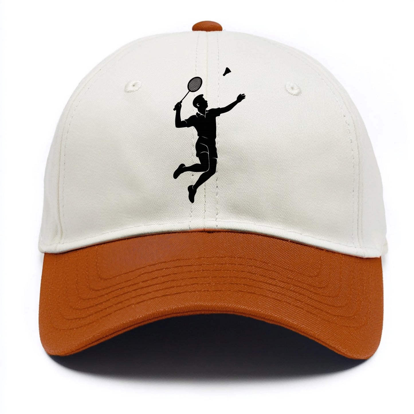 Badminton player jumping for a smash - Two Tone Cap - Orange