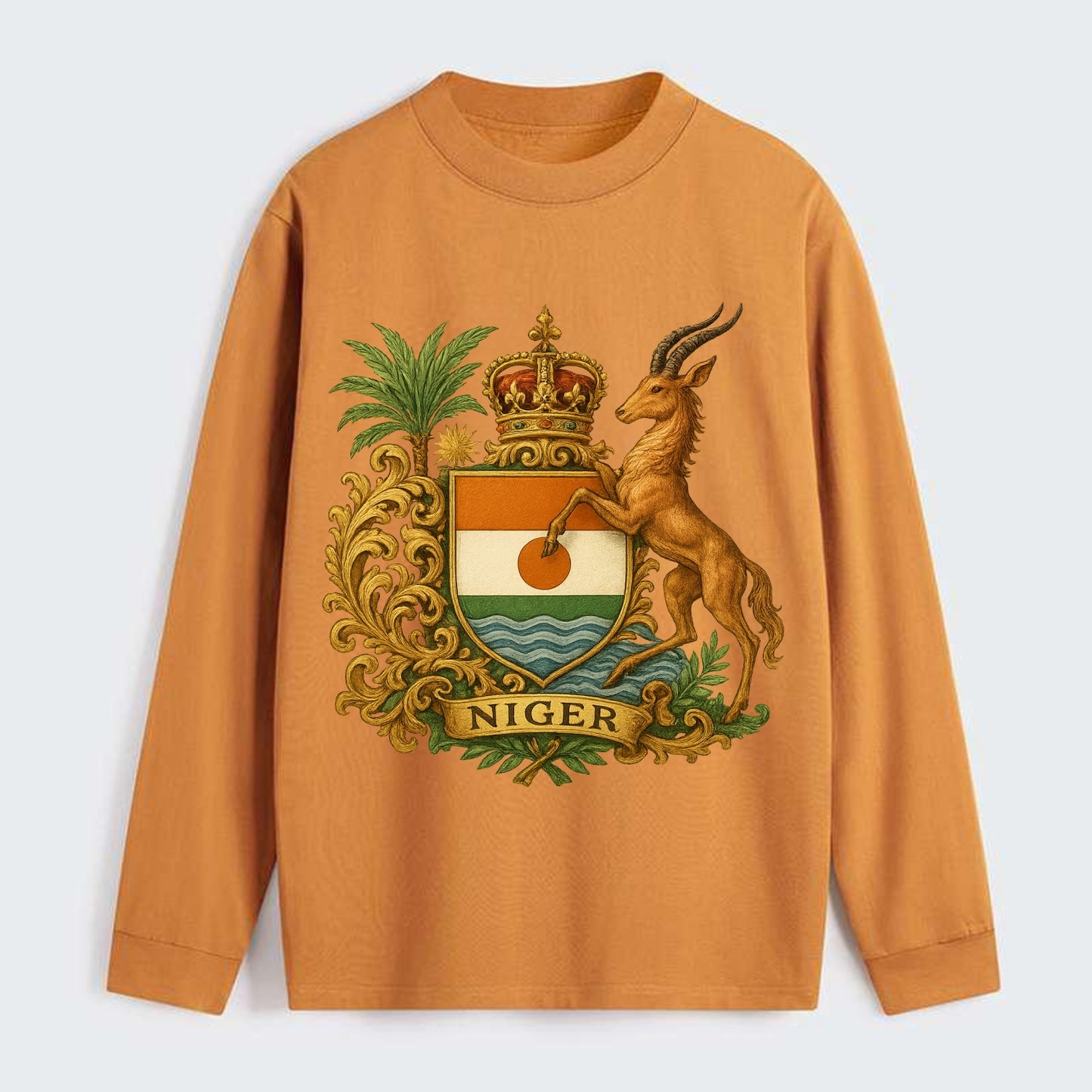 Niger Heritage Badge - Classic Long Sleeve Shirt - Orange