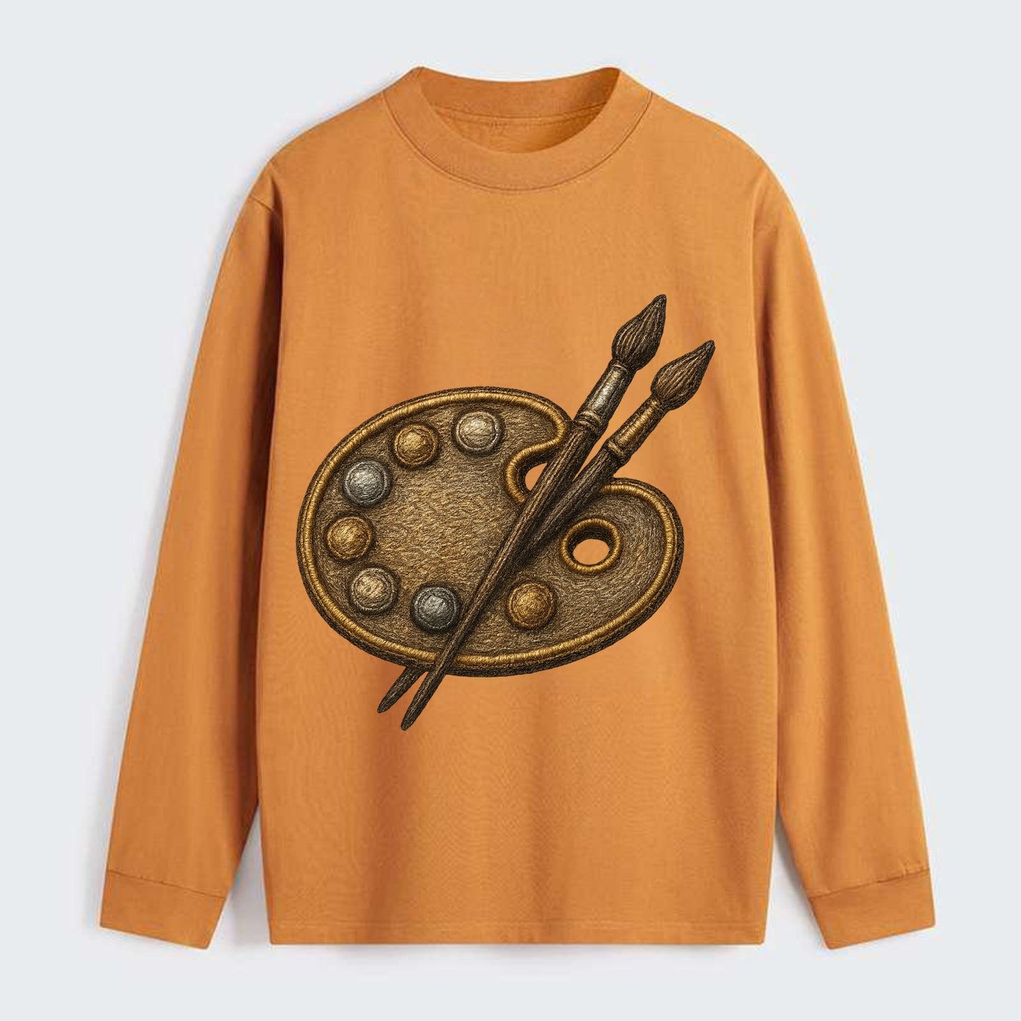 Artist palette with brushes - painter emblem - Classic Long Sleeve Shirt - Orange