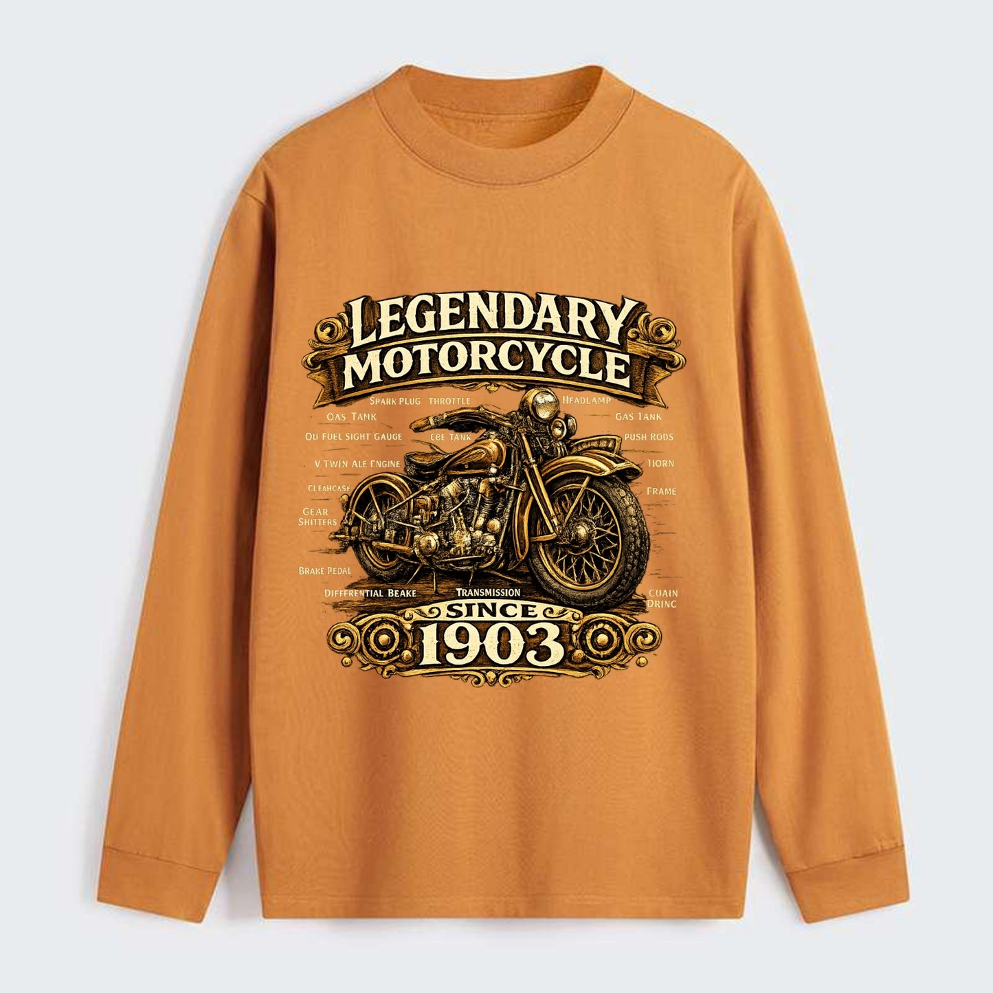 Legendary Motorcycle 1903 - Classic Long Sleeve Shirt - Orange