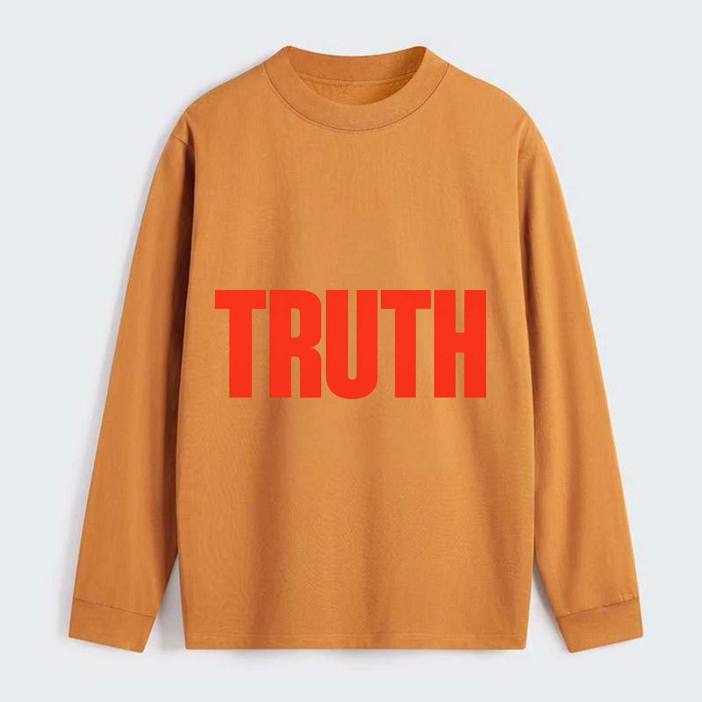 Bold typography design - "TRUTH" - honesty, reality - Classic Long Sleeve Shirt - Orange