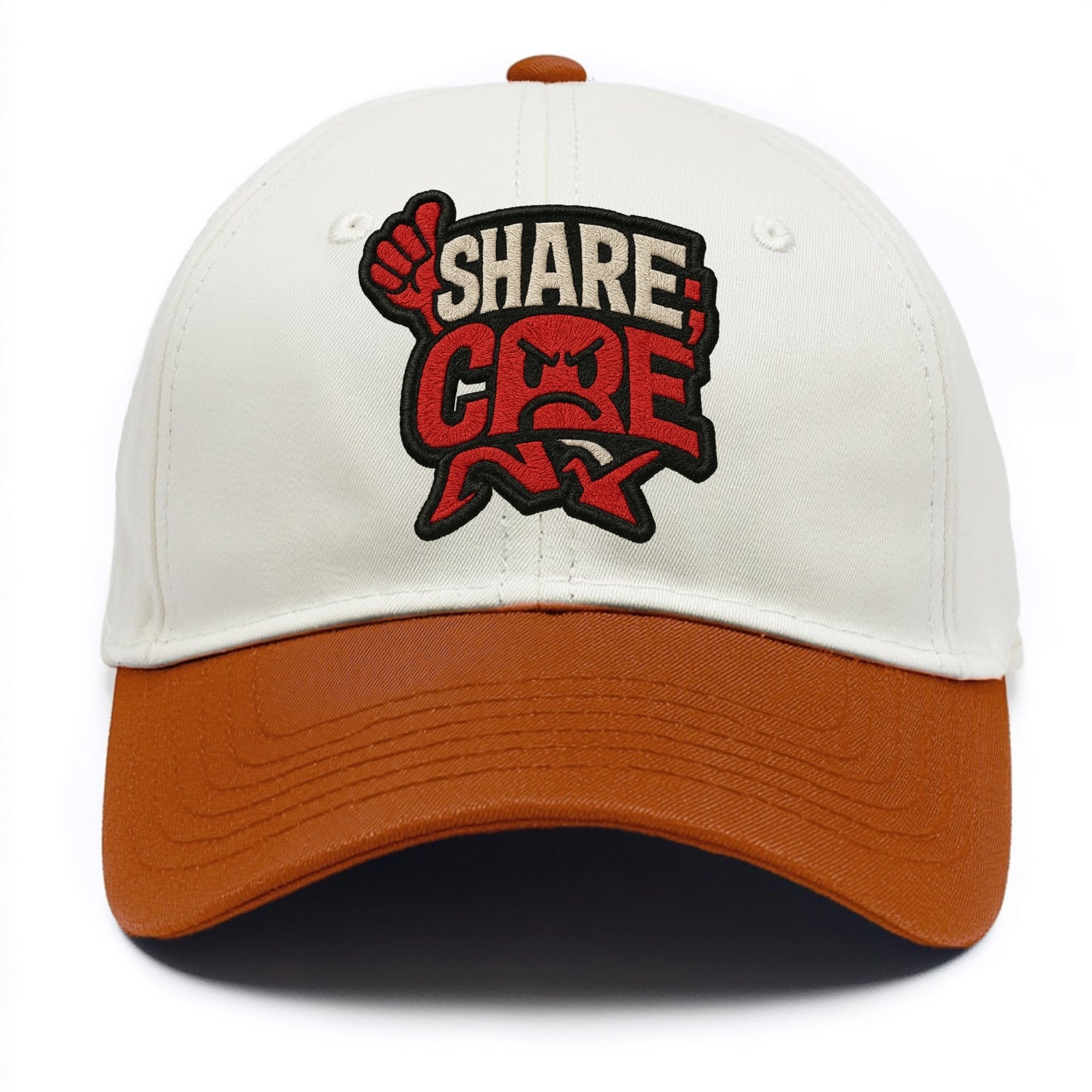 SHARE;CARE TOO MUCH Oversharer Green Hat - Two Tone Cap - Orange