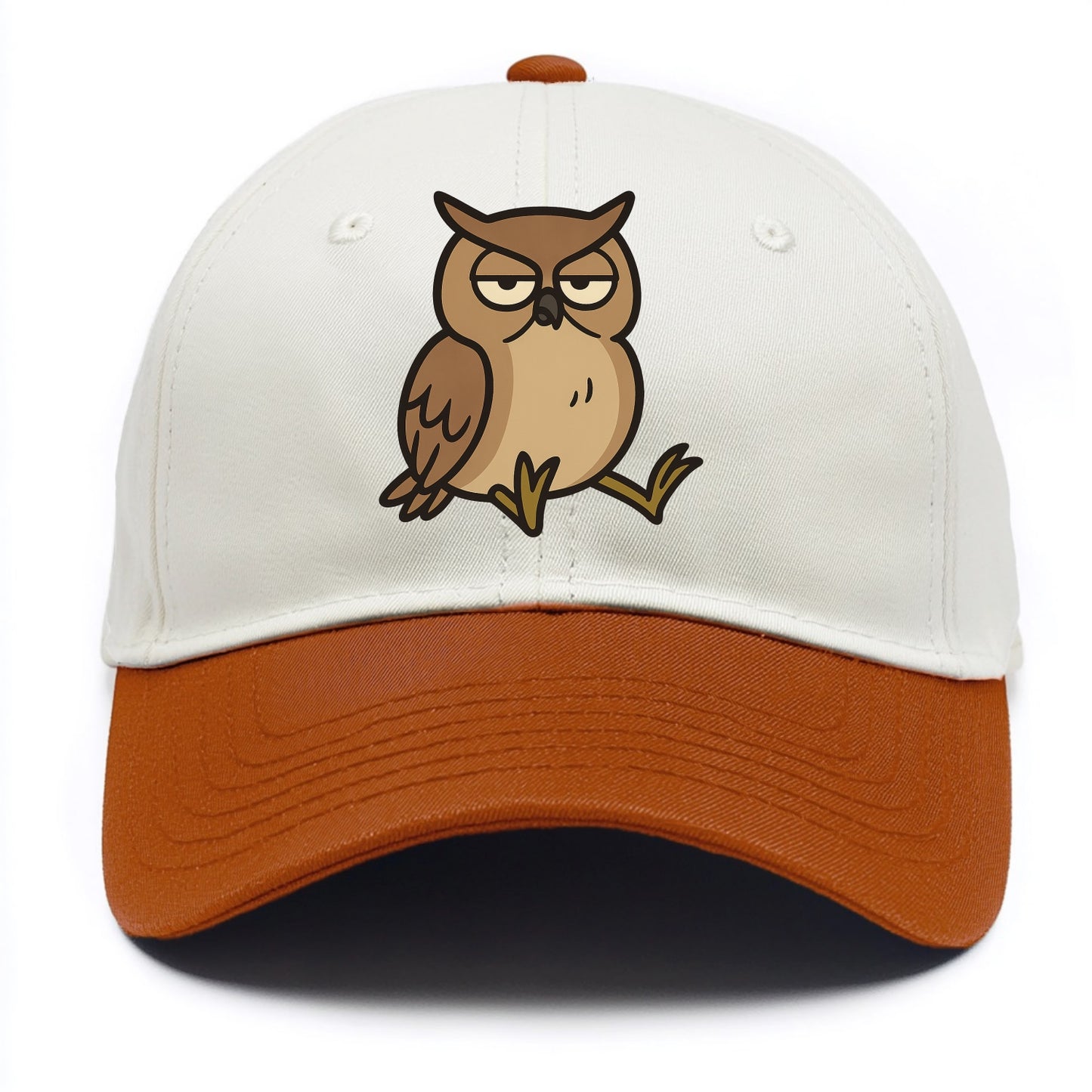 The Owl Judging Silently - Two Tone Cap - Orange