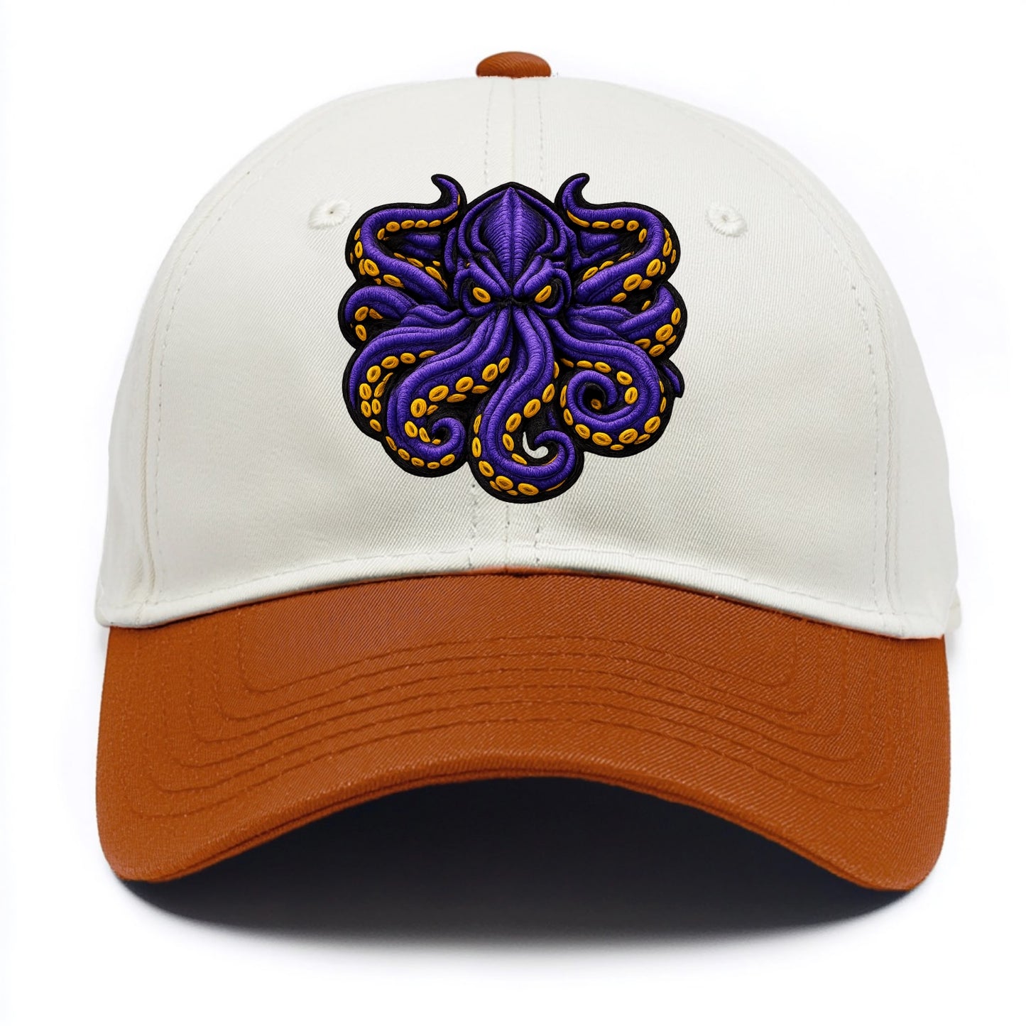 KRAKEN TENTACLES - sea monster in purple and black , deep sea - Two Tone Cap - Orange