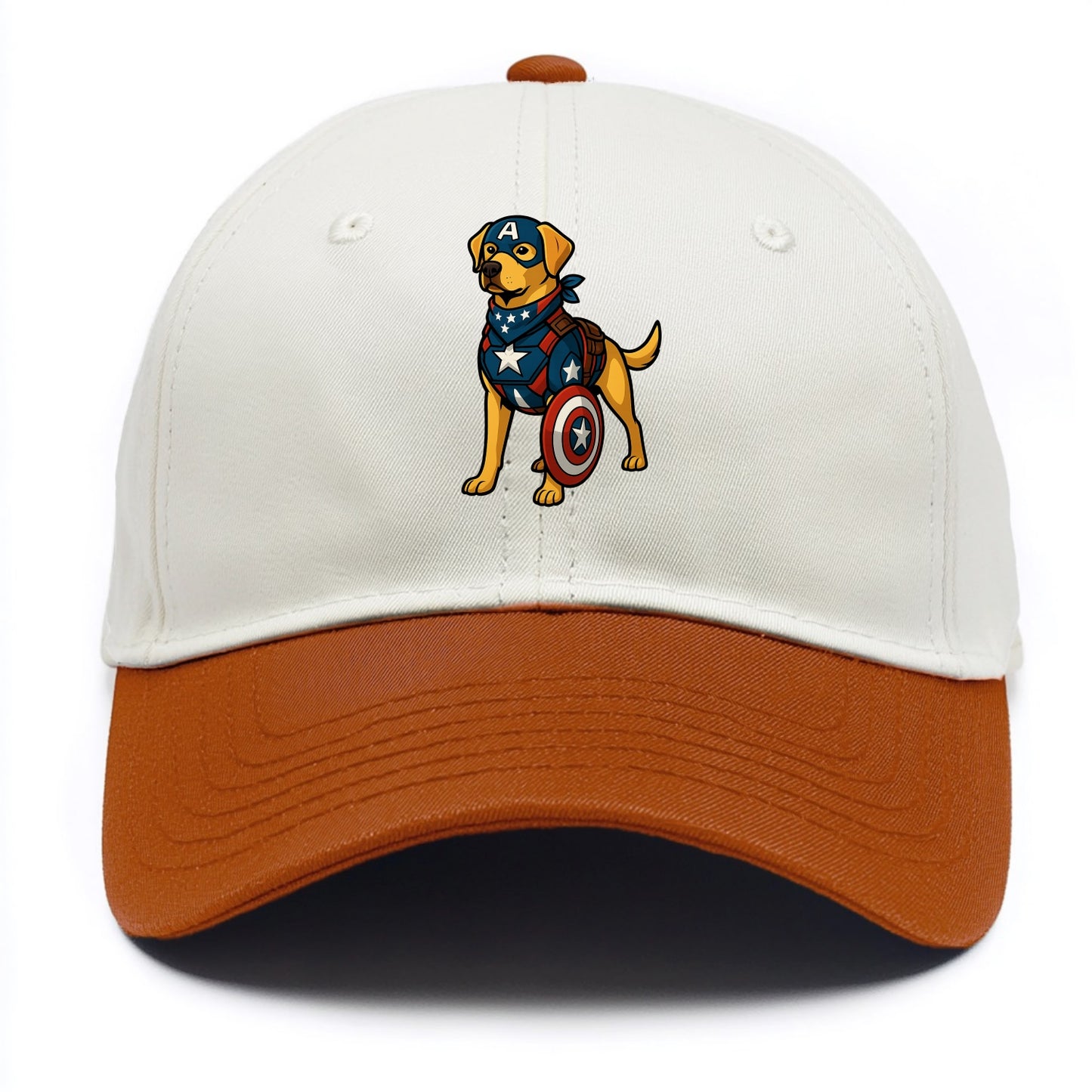 Labrador Captain America - Two Tone Cap - Orange