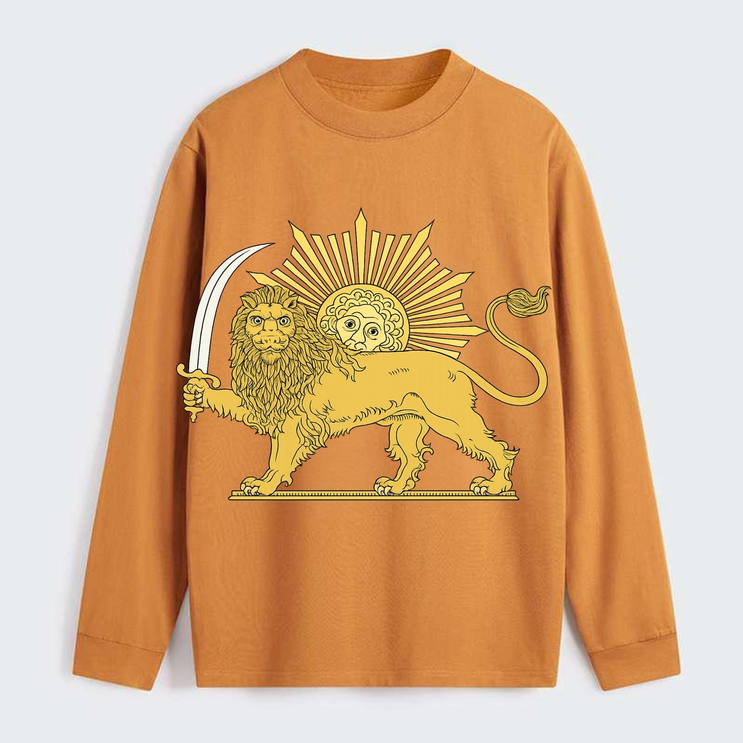 Shir O Khorshid - Classic Long Sleeve Shirt - Orange