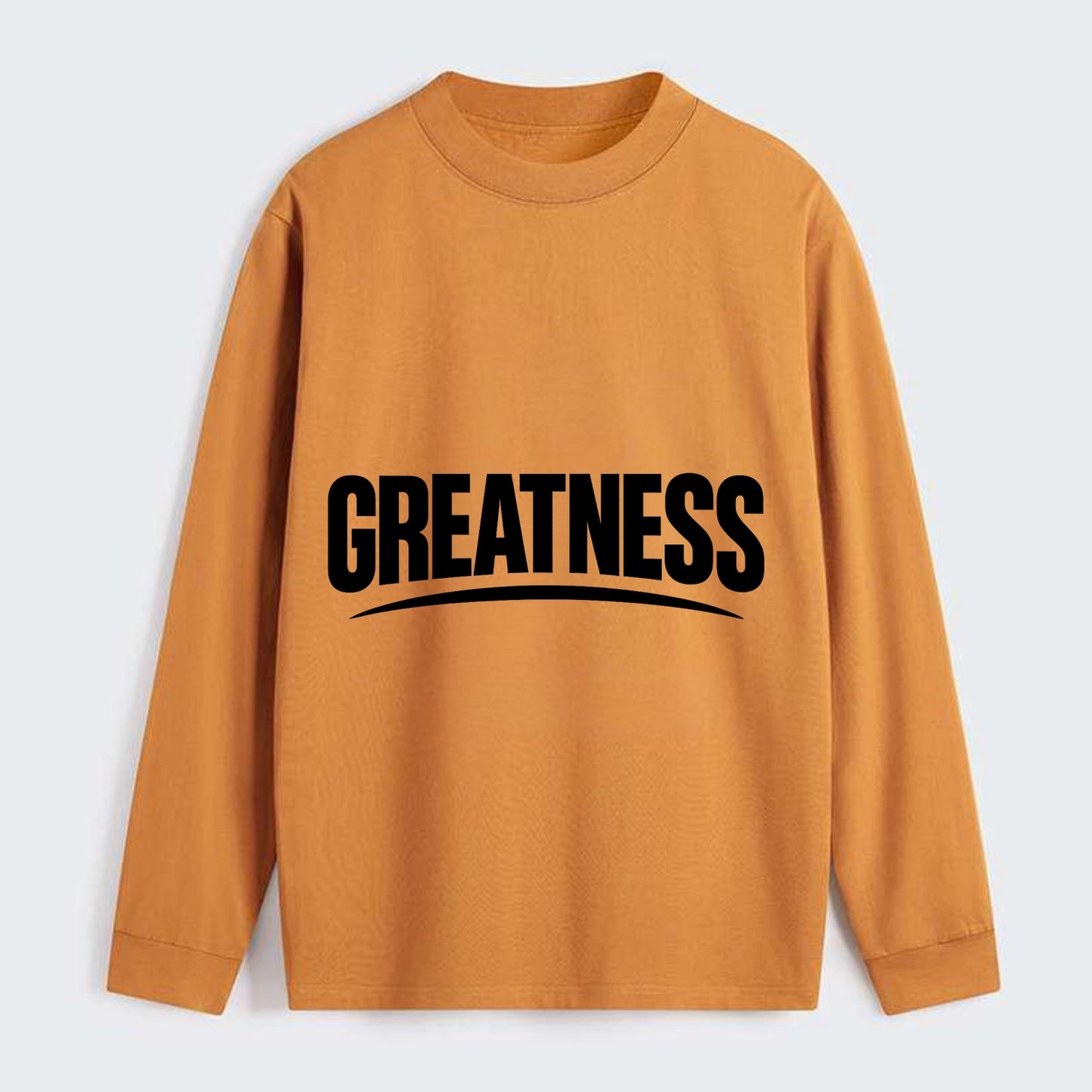 Bold typography design - "GREATNESS" - achieving excellence, reaching - Classic Long Sleeve Shirt - Orange