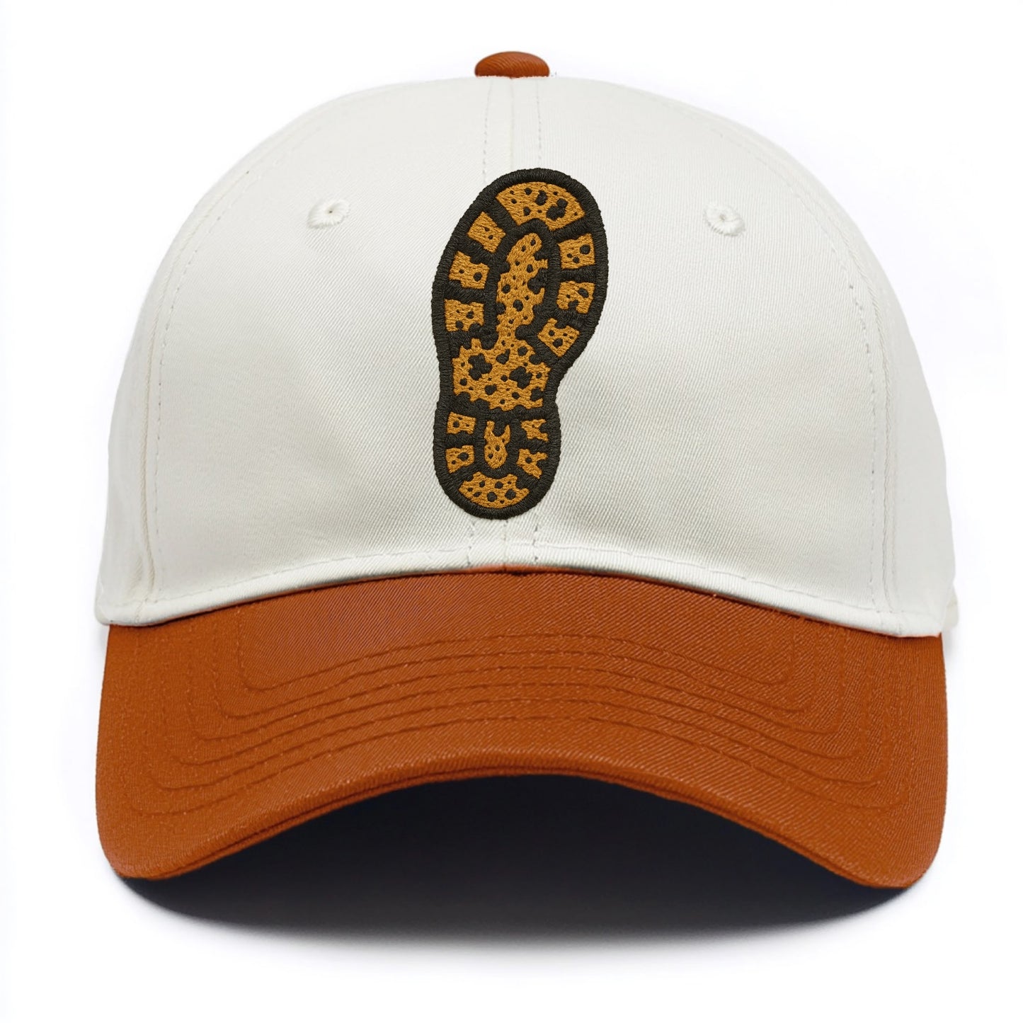Hiking Boot Print - Two Tone Cap - Orange