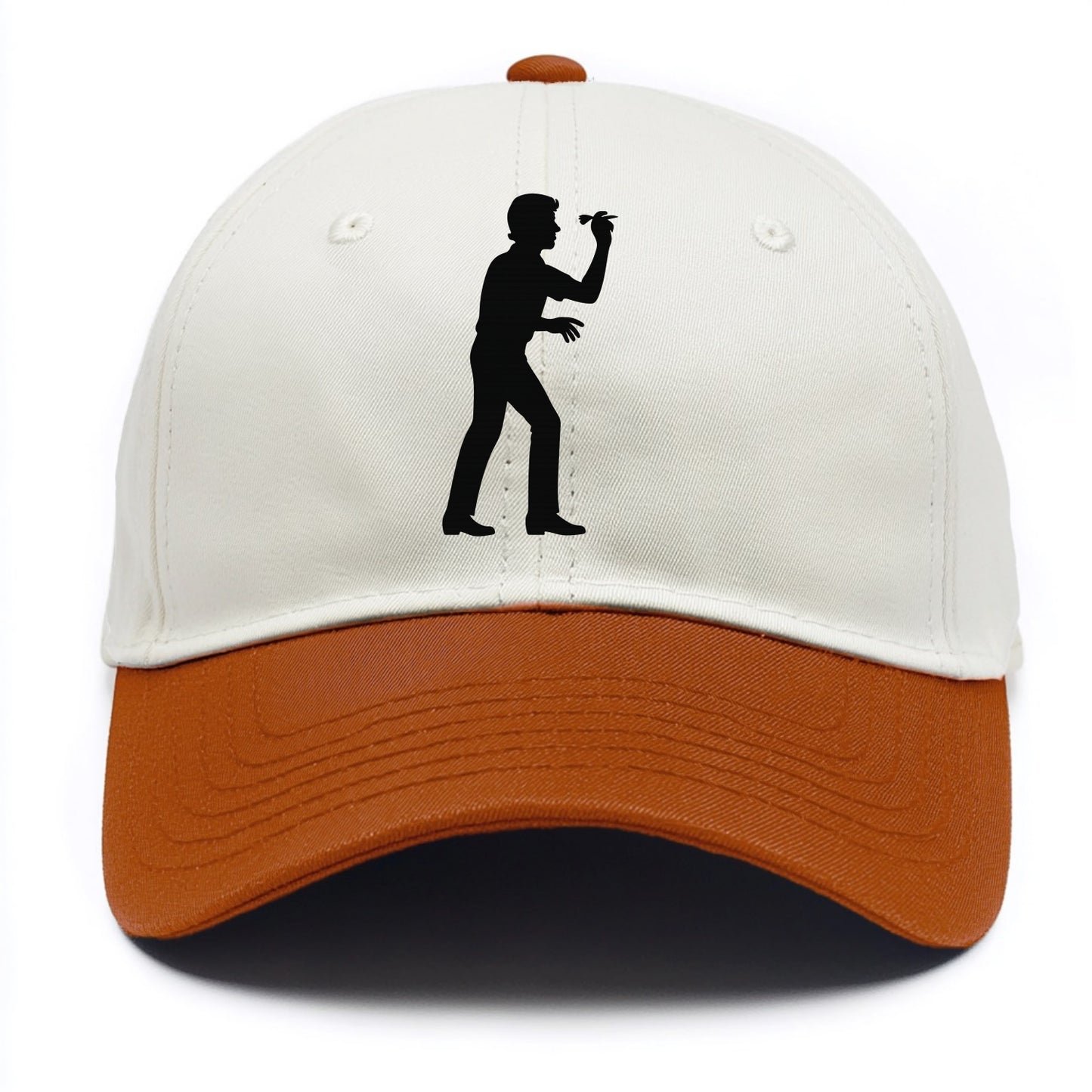 Darts player in throwing stance - Two Tone Cap - Orange