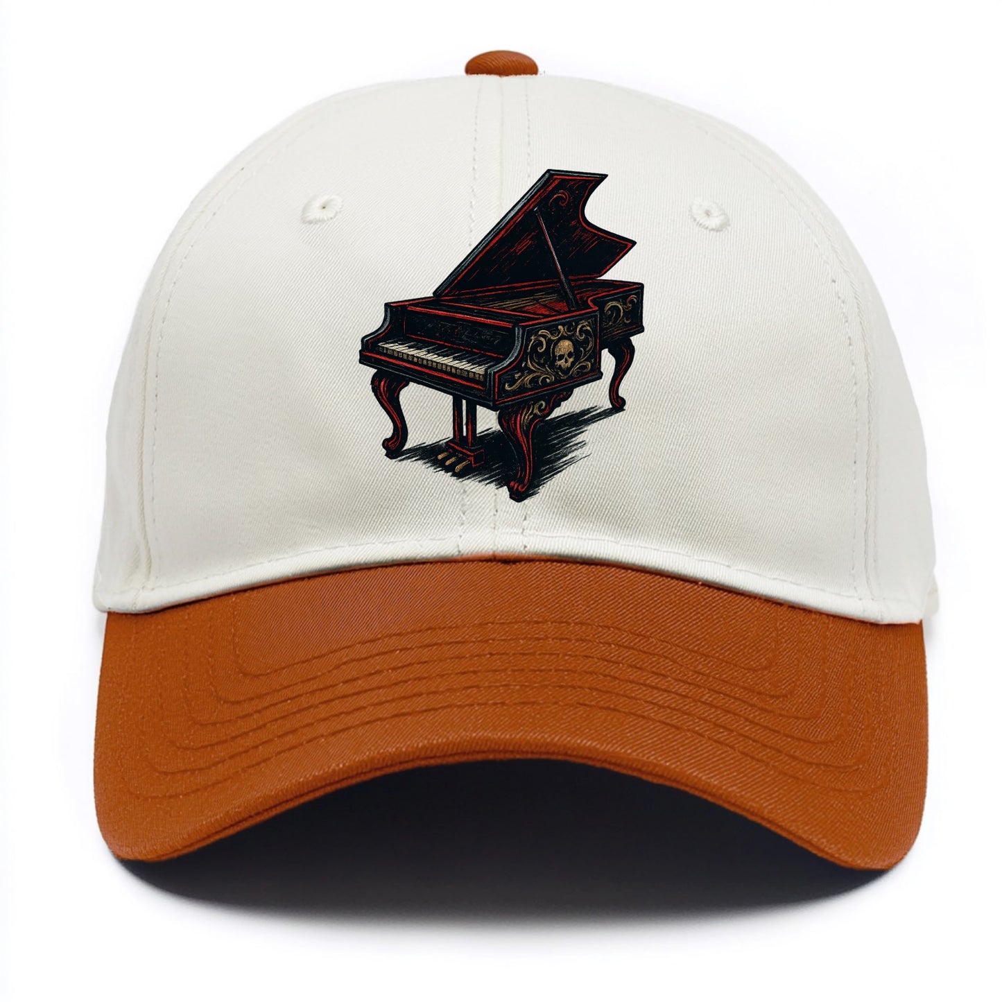Harpsichord with baroque decorative styling - Two Tone Cap - Orange