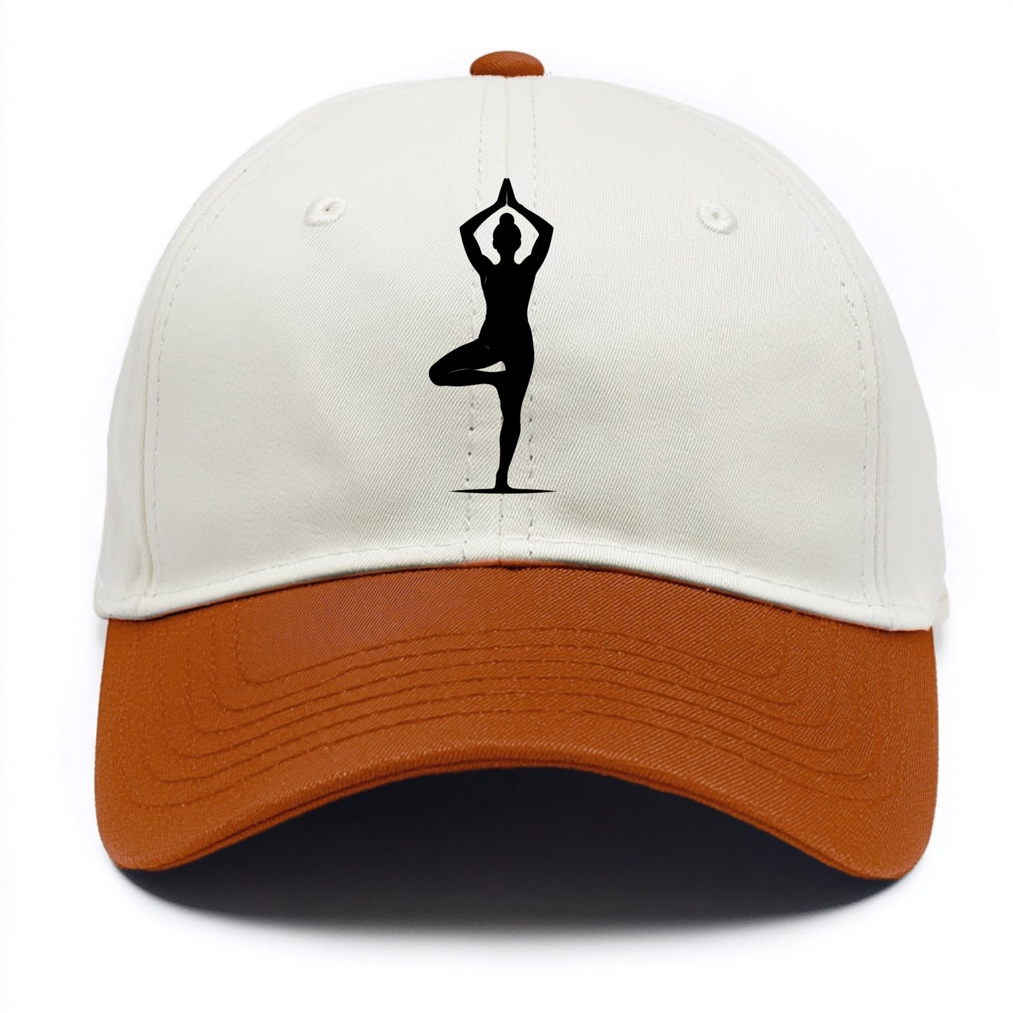 Yoga practitioner in tree pose - Two Tone Cap - Orange