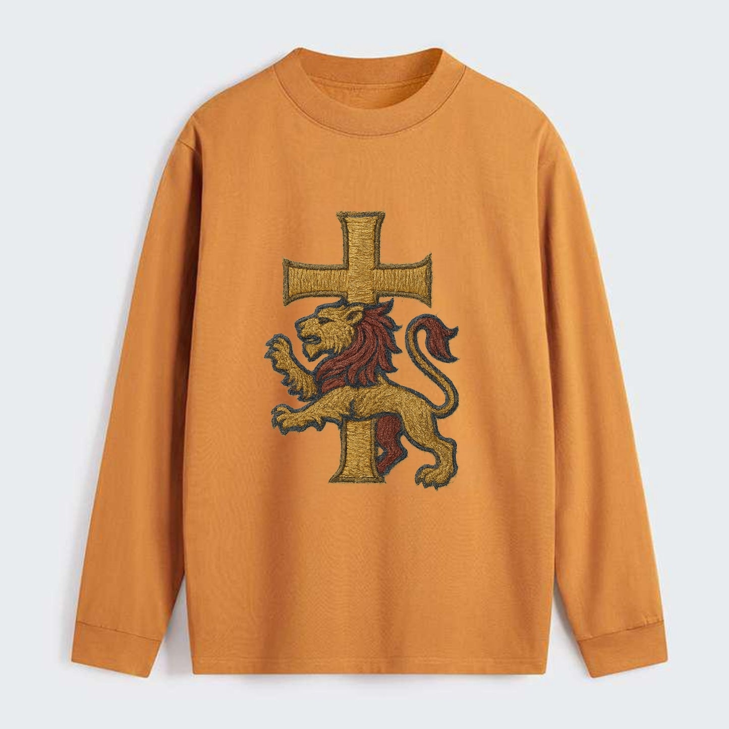 Lion and Cross - Classic Long Sleeve Shirt - Orange