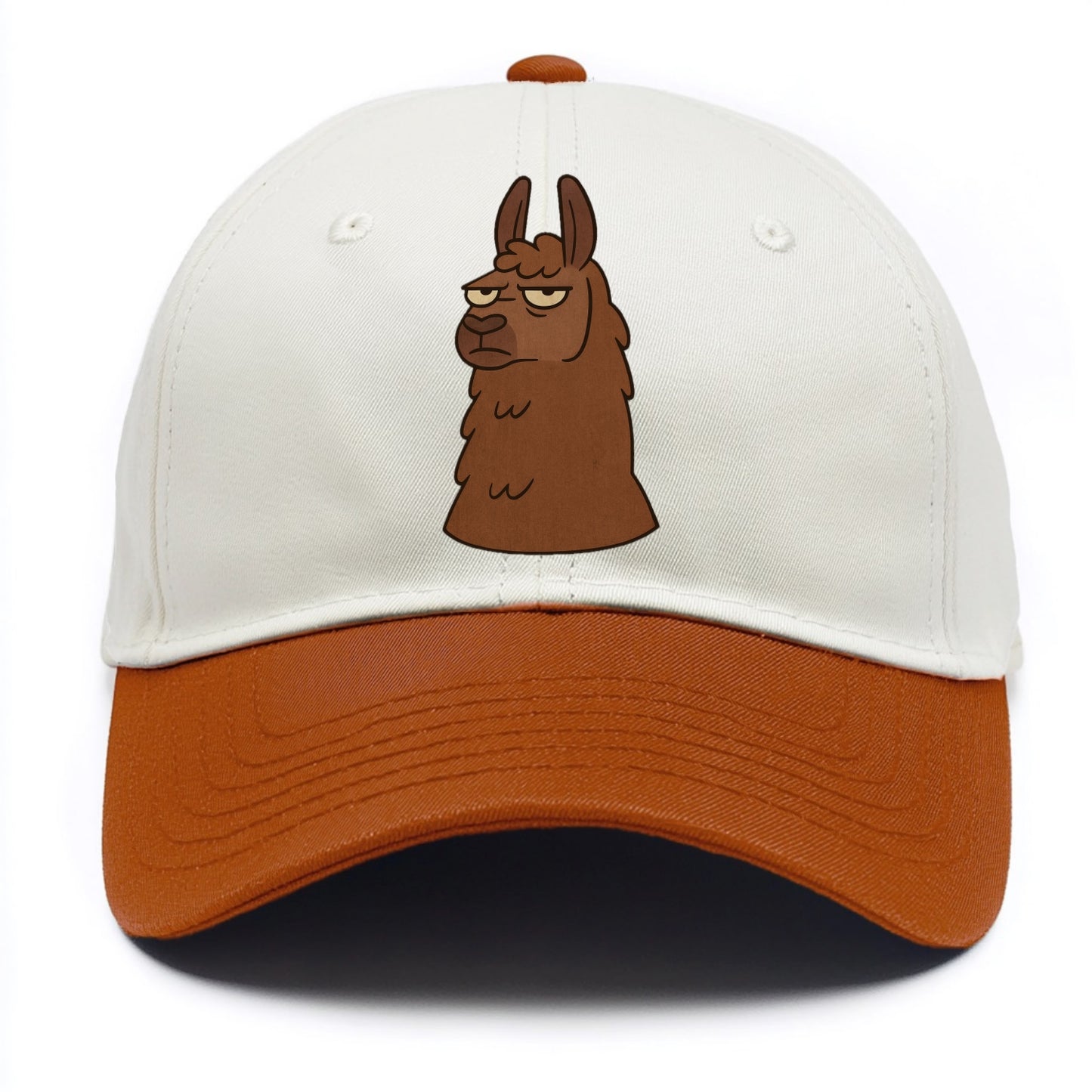The Llama Judging Silently - Two Tone Cap - Orange
