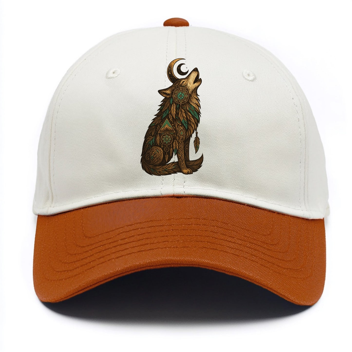 Celestial Moon Wolf - Two Tone Cap - Orange