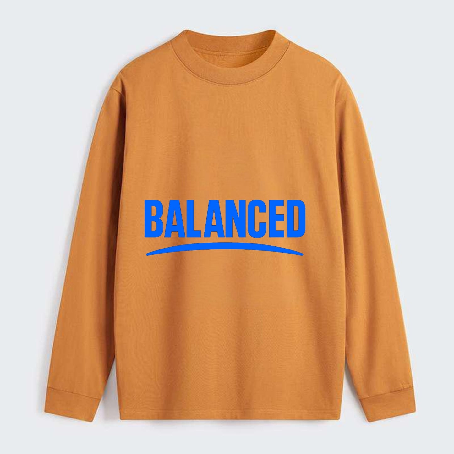 Bold typography design - "BALANCED" - harmony, equilibrium, centered - Classic Long Sleeve Shirt - Orange