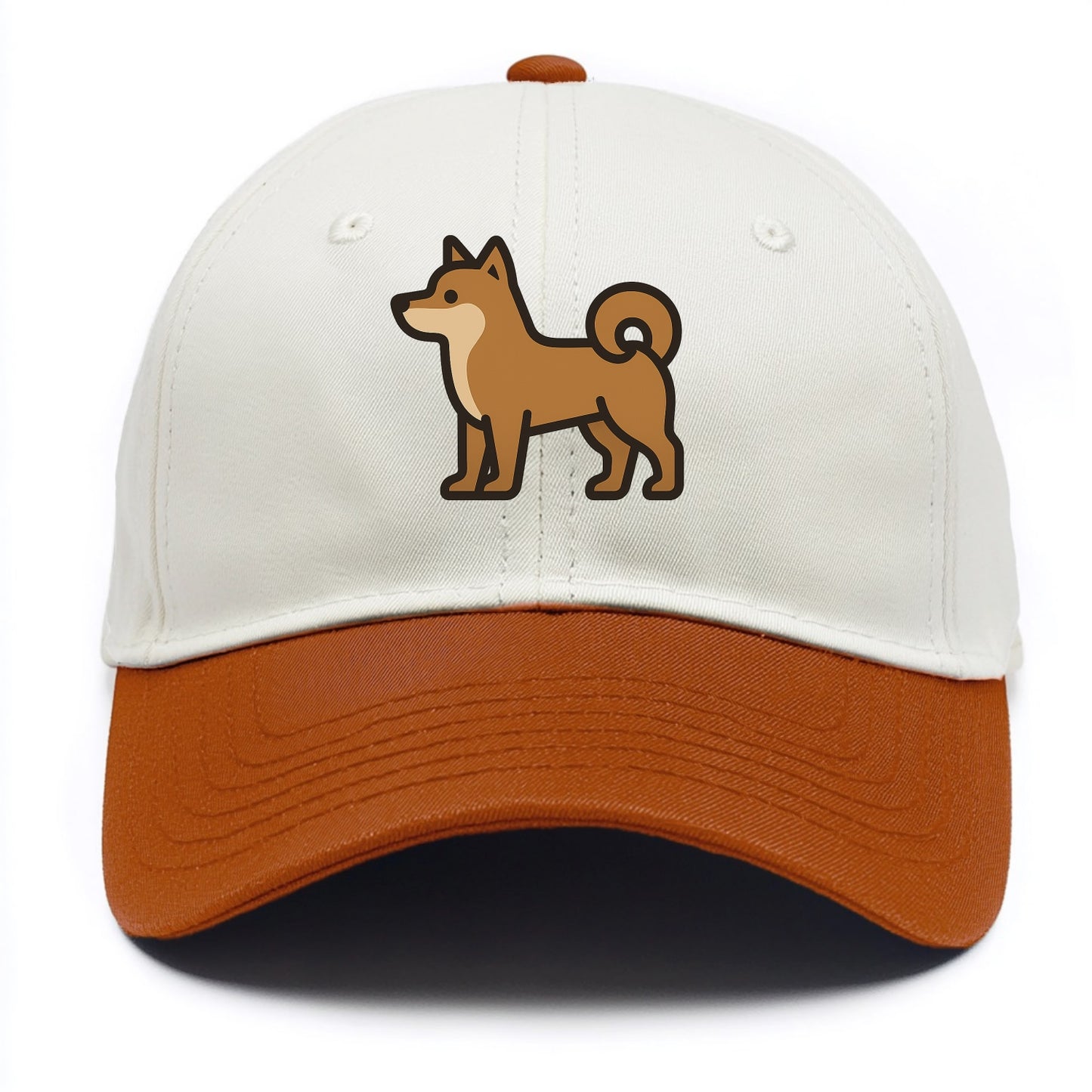 Shiba Inu - Red sesame flat side profile - Two Tone Cap - Orange