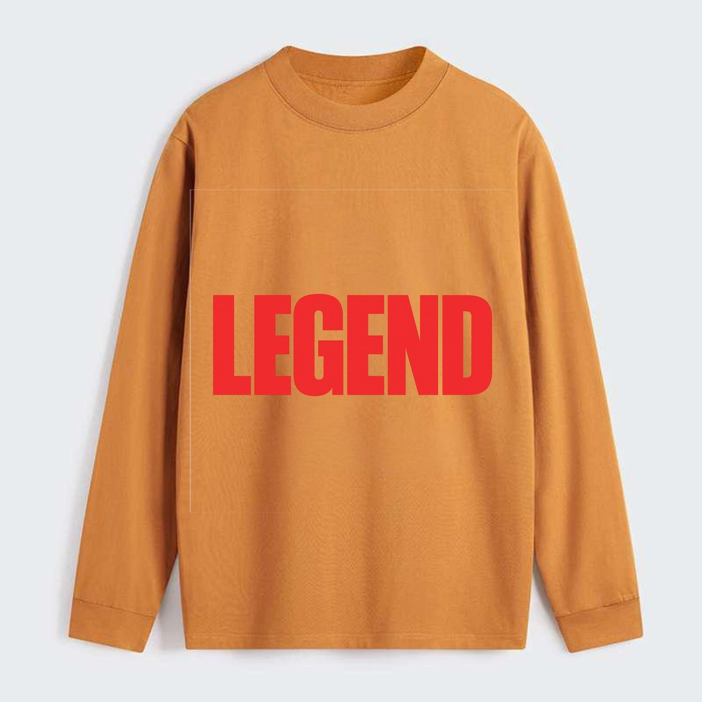 Bold typography design - "LEGEND" - remarkable person, iconic status - Classic Long Sleeve Shirt - Orange